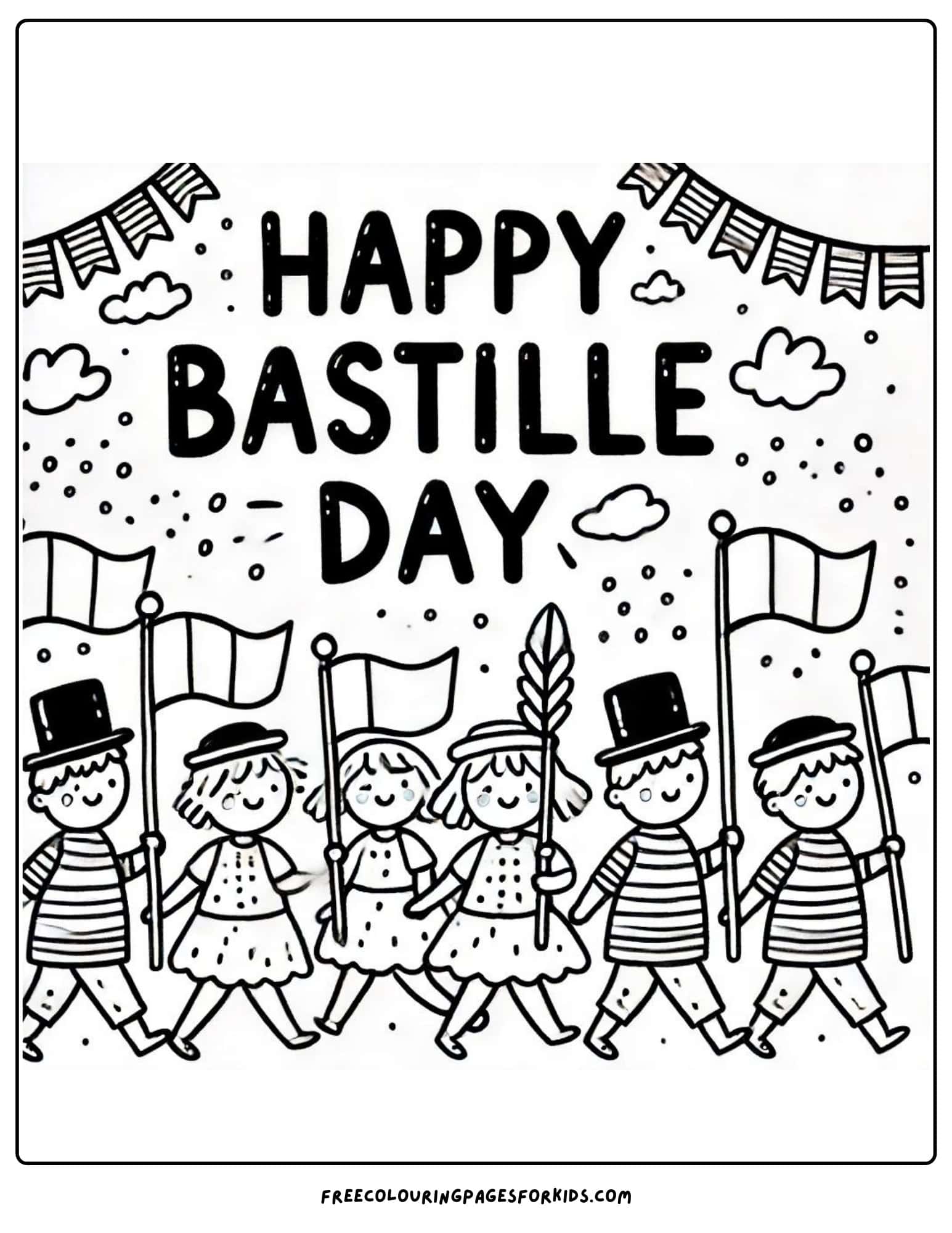 bastille day parade coloring page