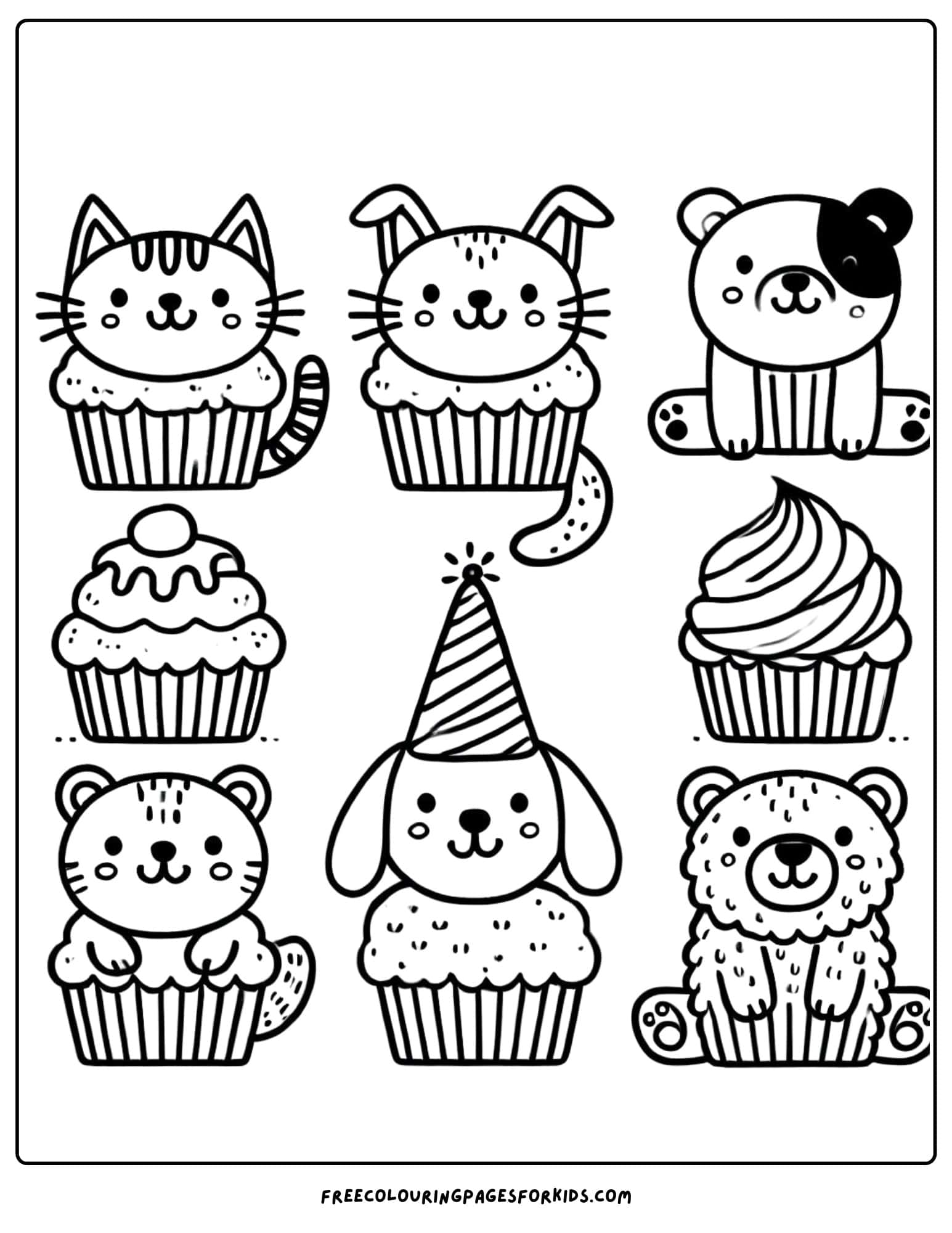 animal themed decorated cupcakes coloring paga