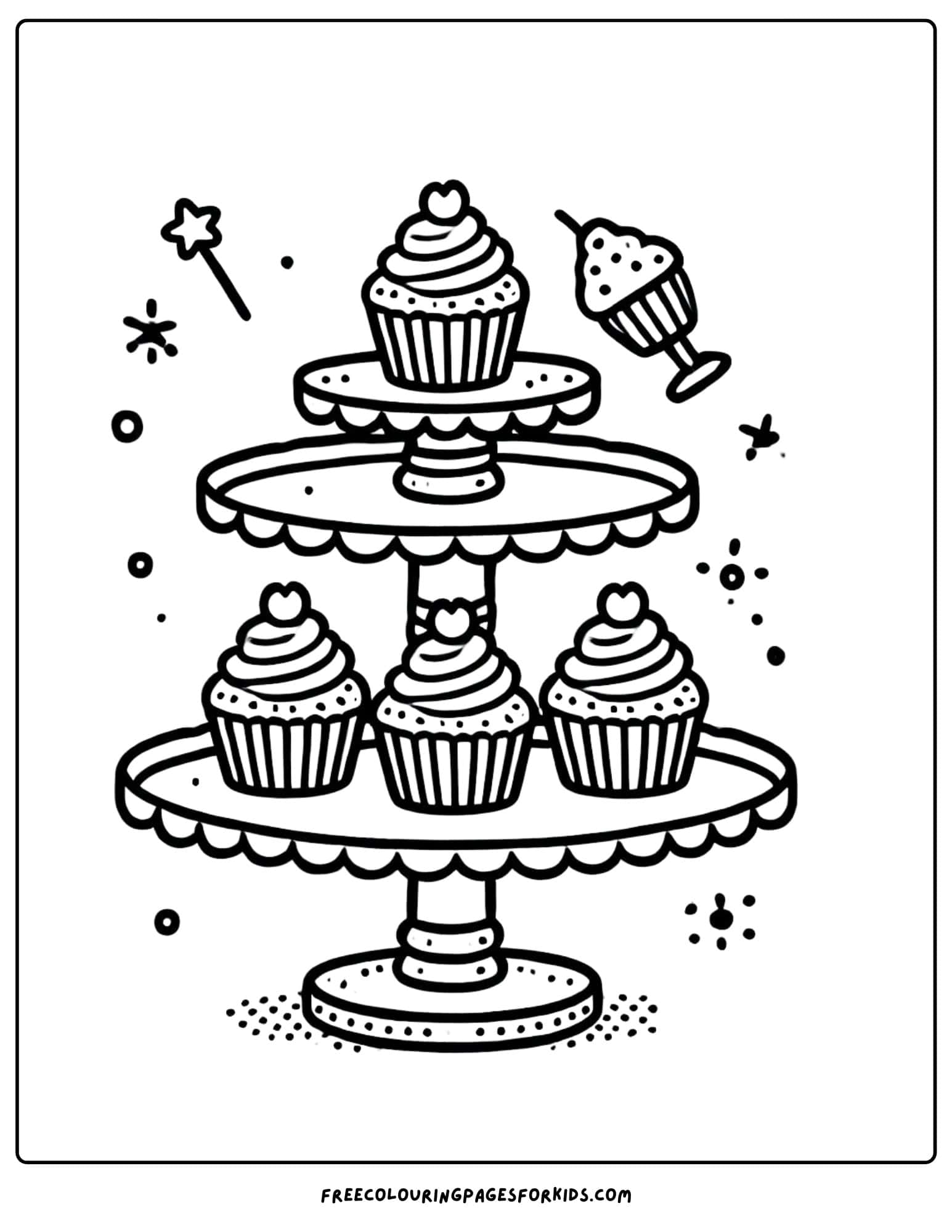 cupcake tower coloring paga