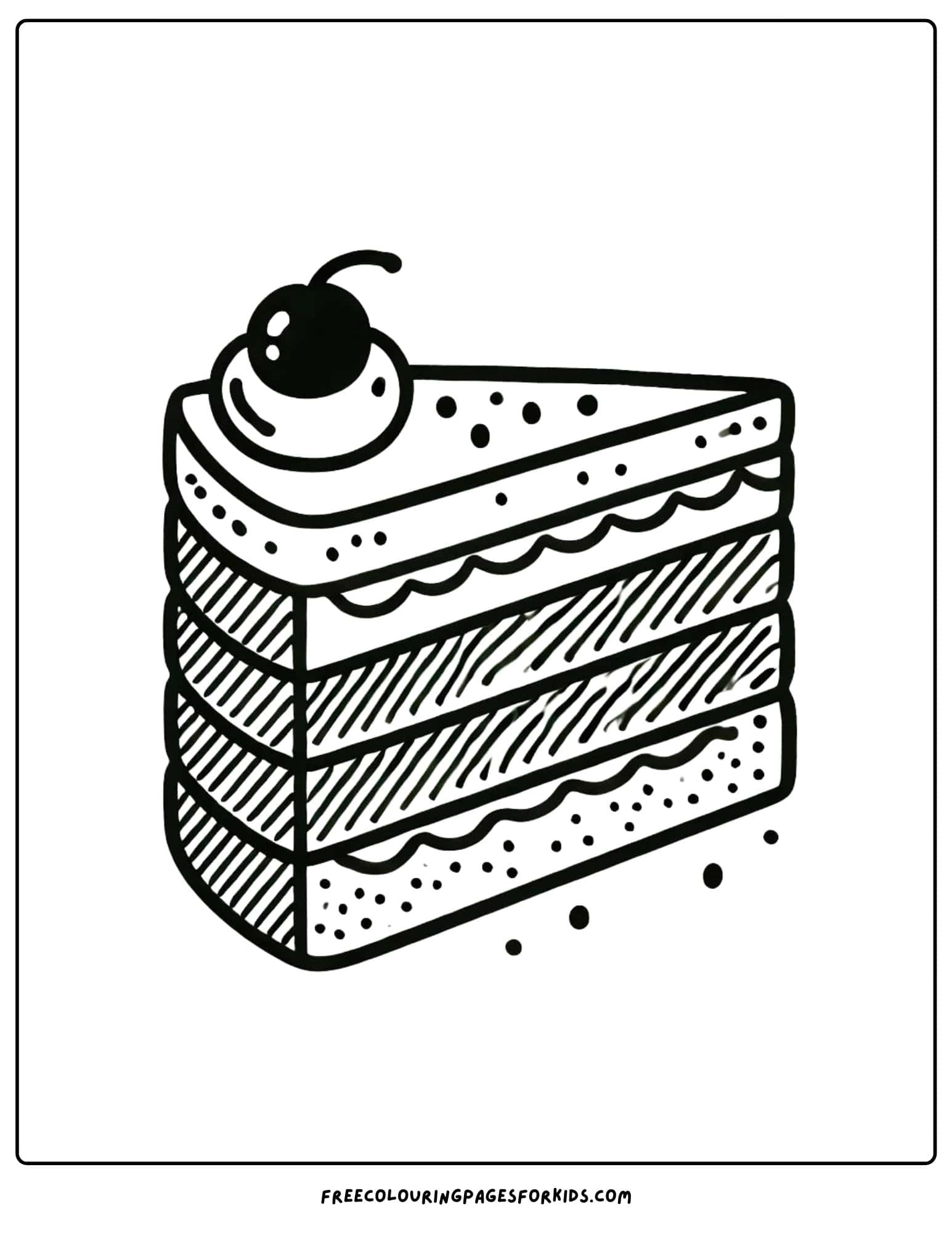 single slice of cake coloring paga