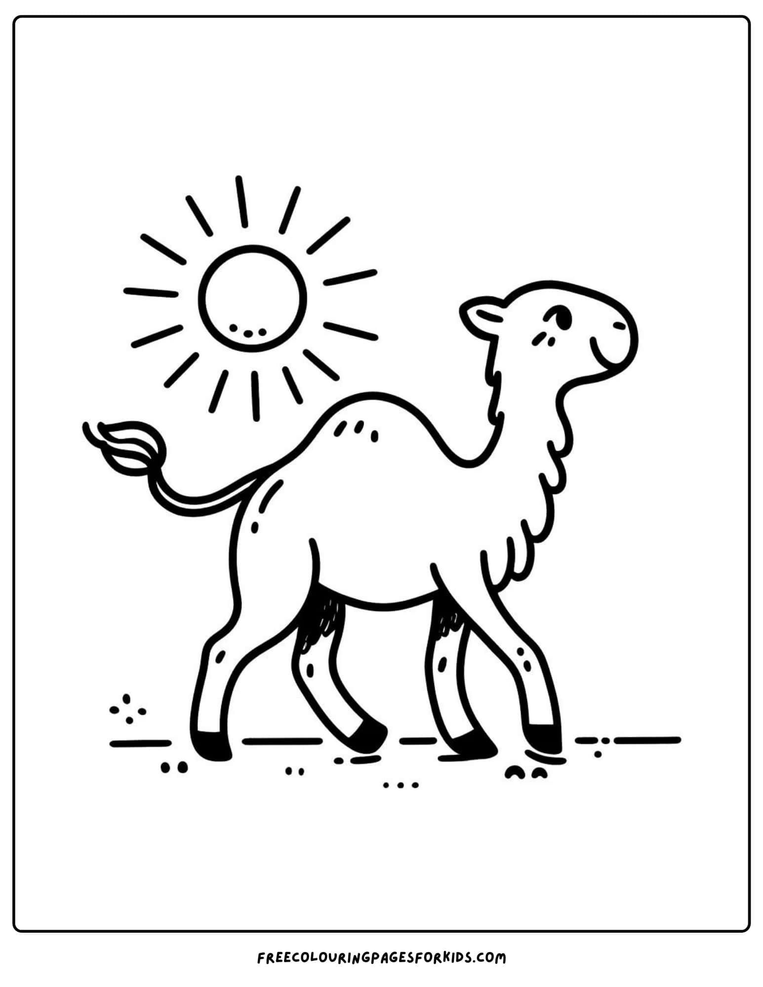 camel under the sun coloring page