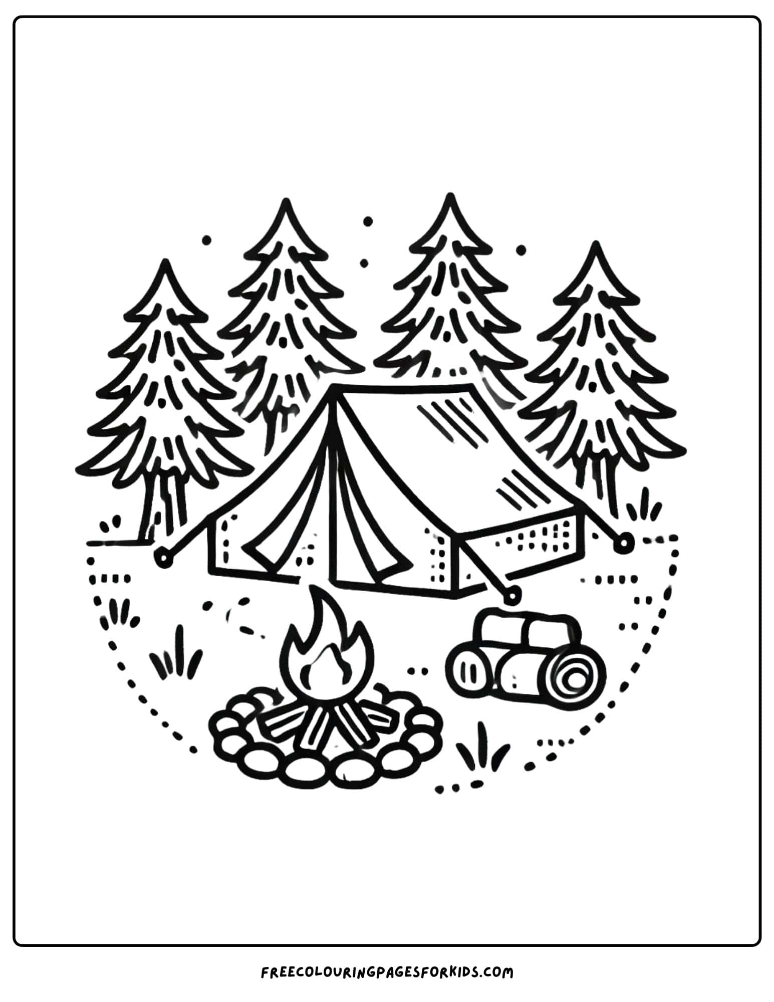 canada camping coloring page