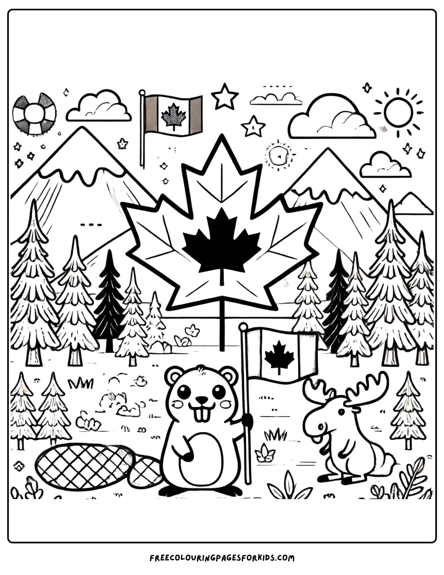 canada day canada themed coloring page