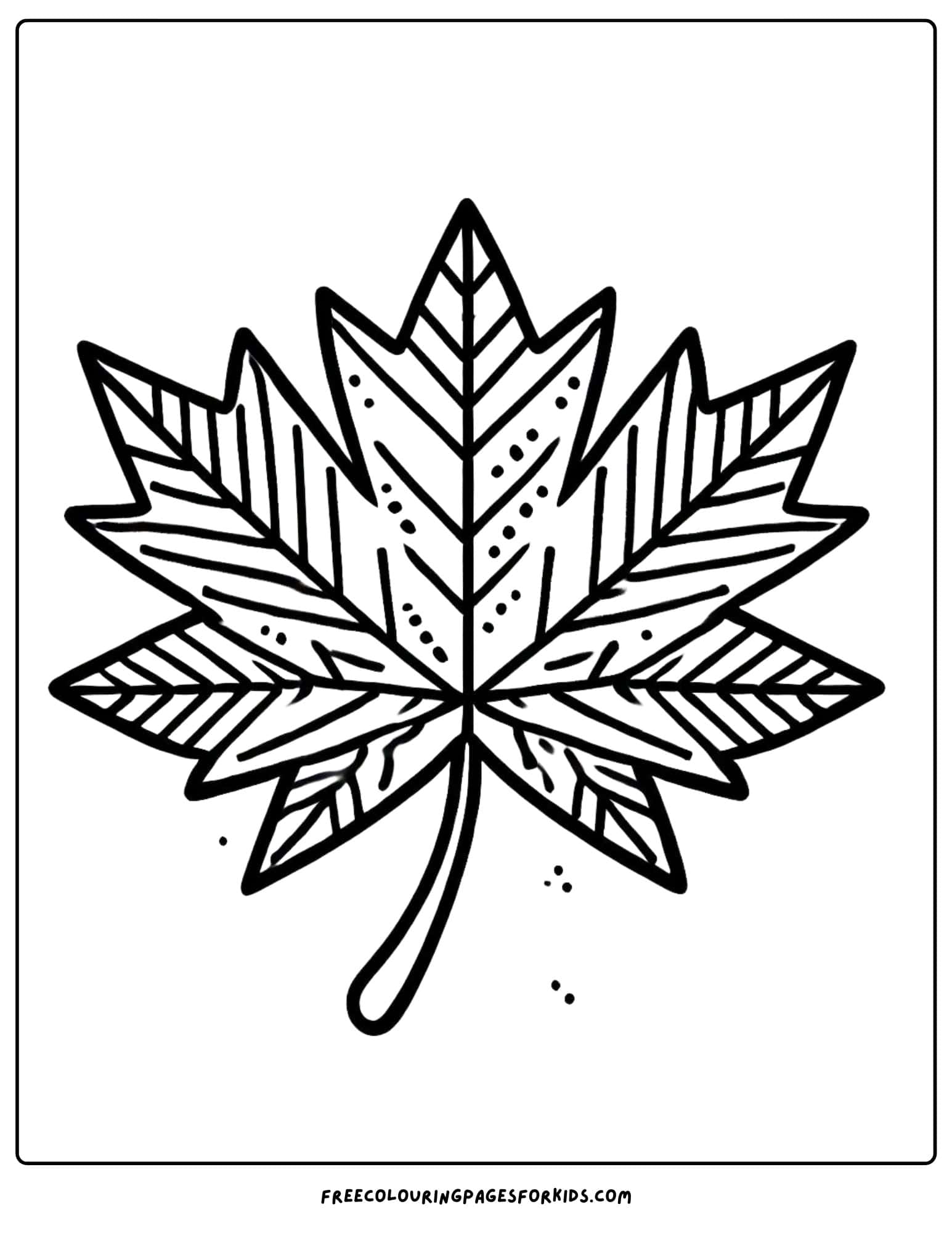 canada maple leaf coloring page