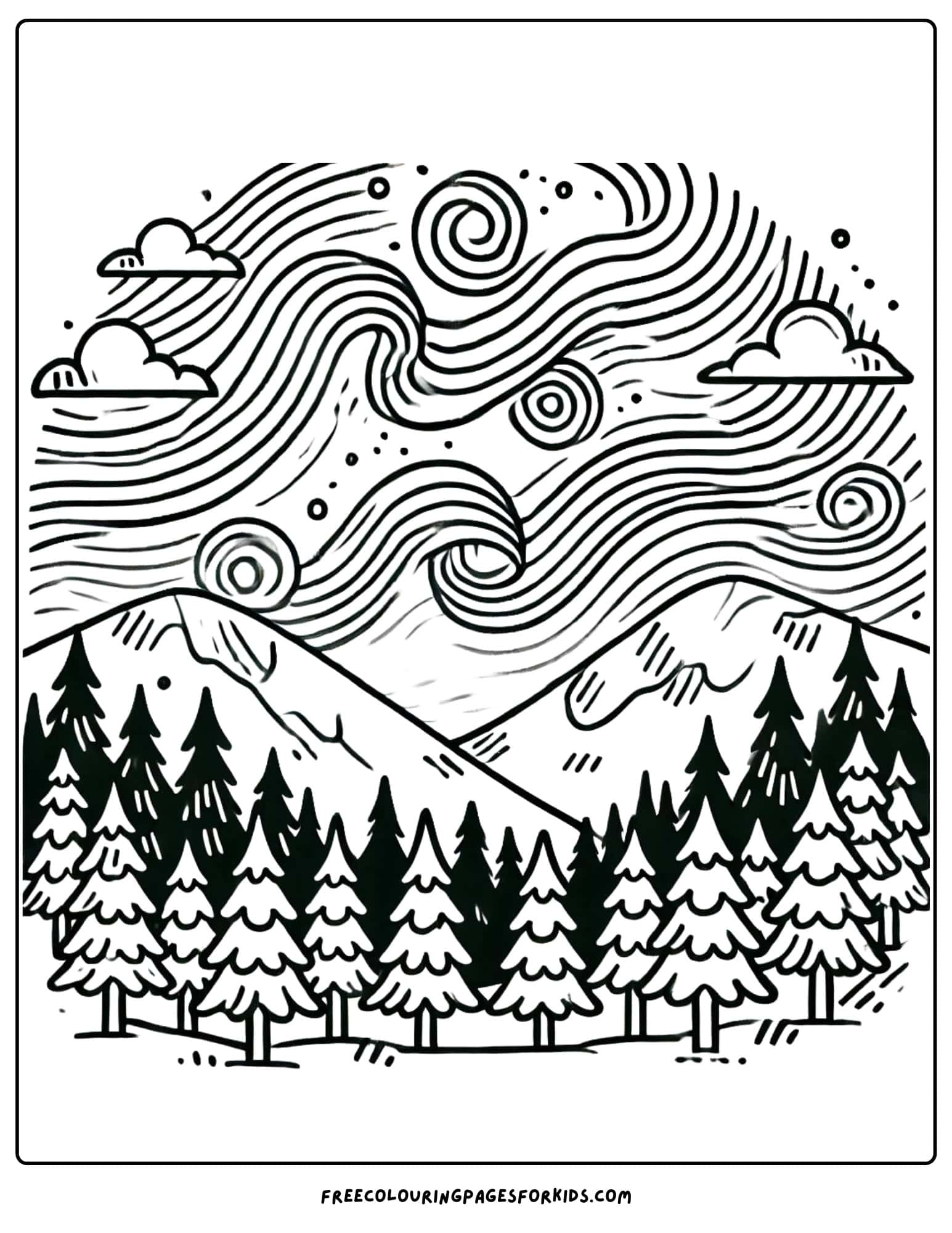 canada northern lights coloring page