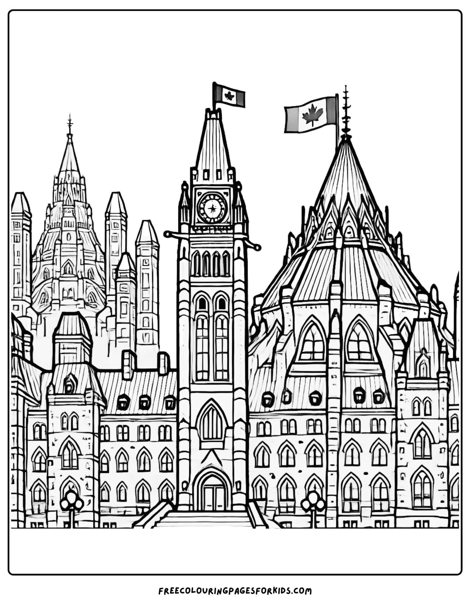 canada parliment building coloring page