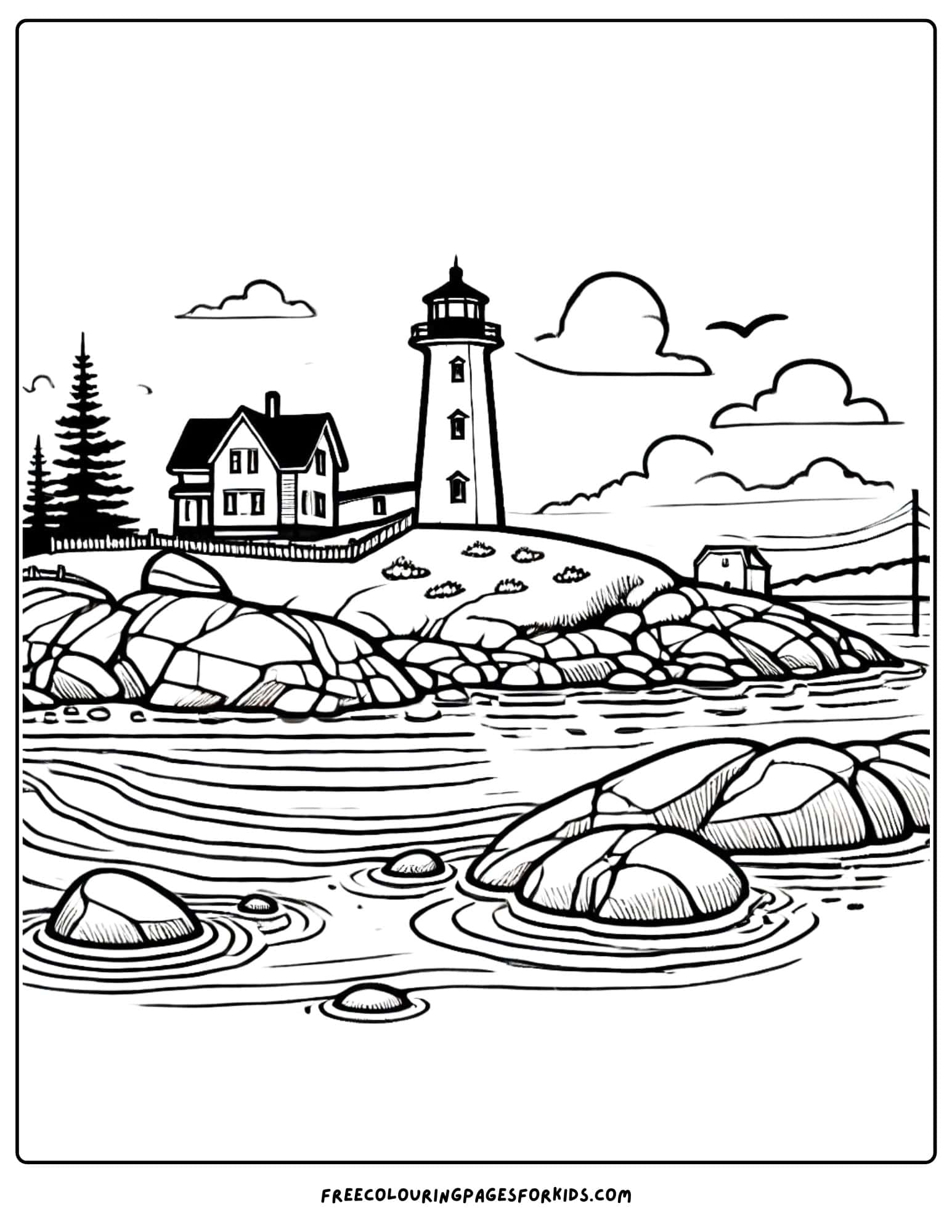 canada peggy's cove coloring page