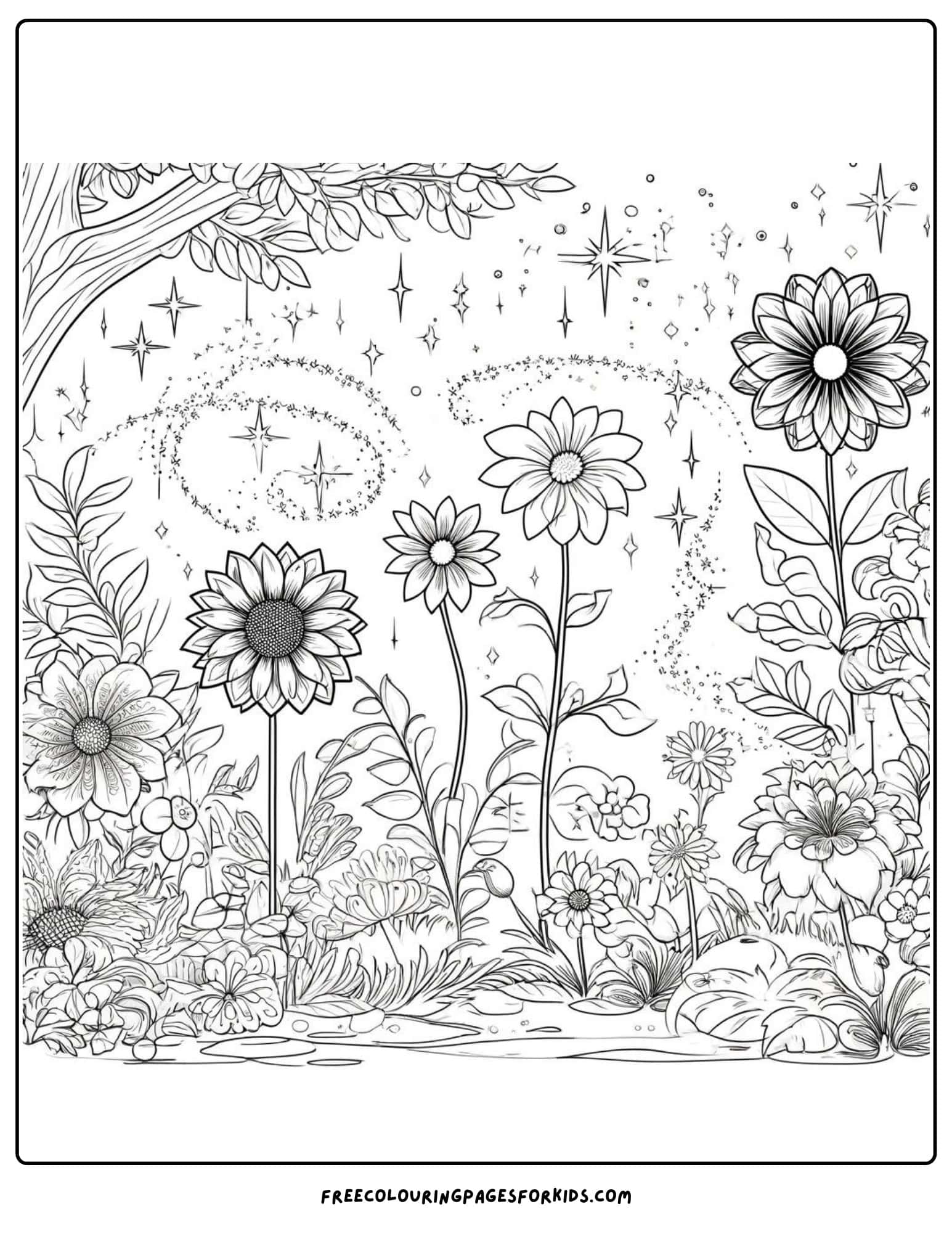 enchanted forest coloring page