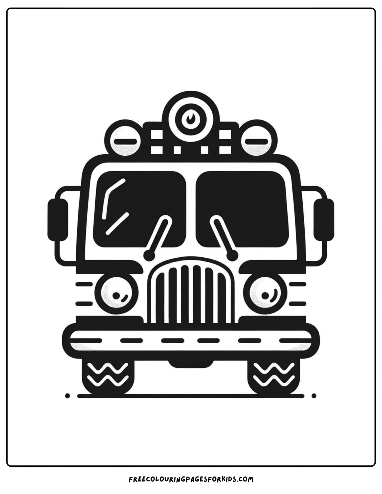 fire engine front view coloring page