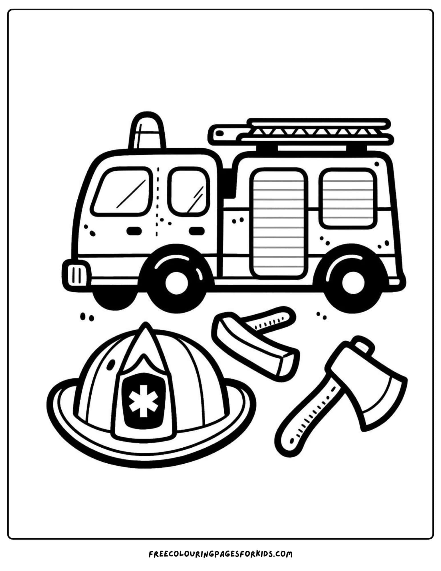 fire engine gear coloring page