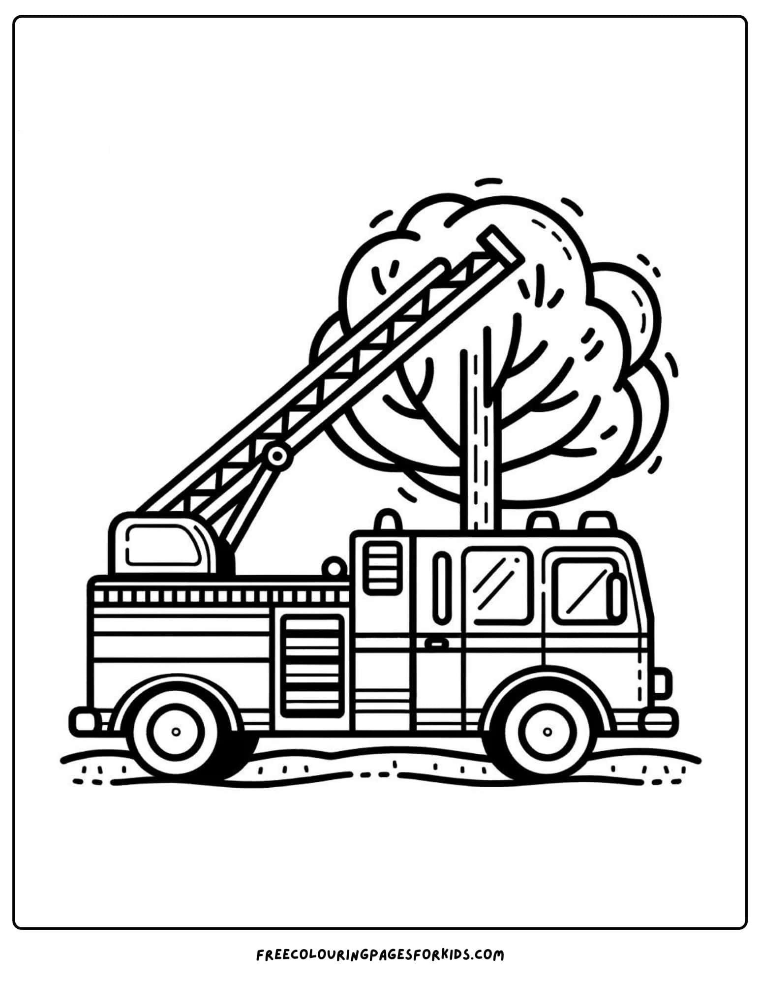 fire engine ladder extended coloring page