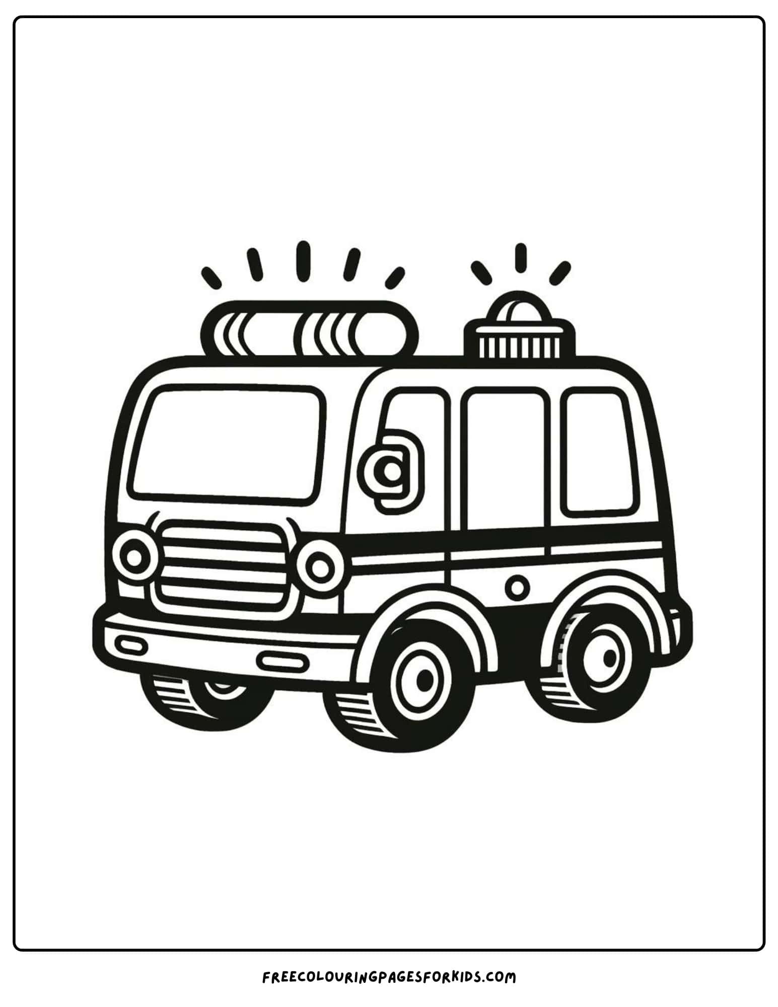 fire engine siren on coloring page