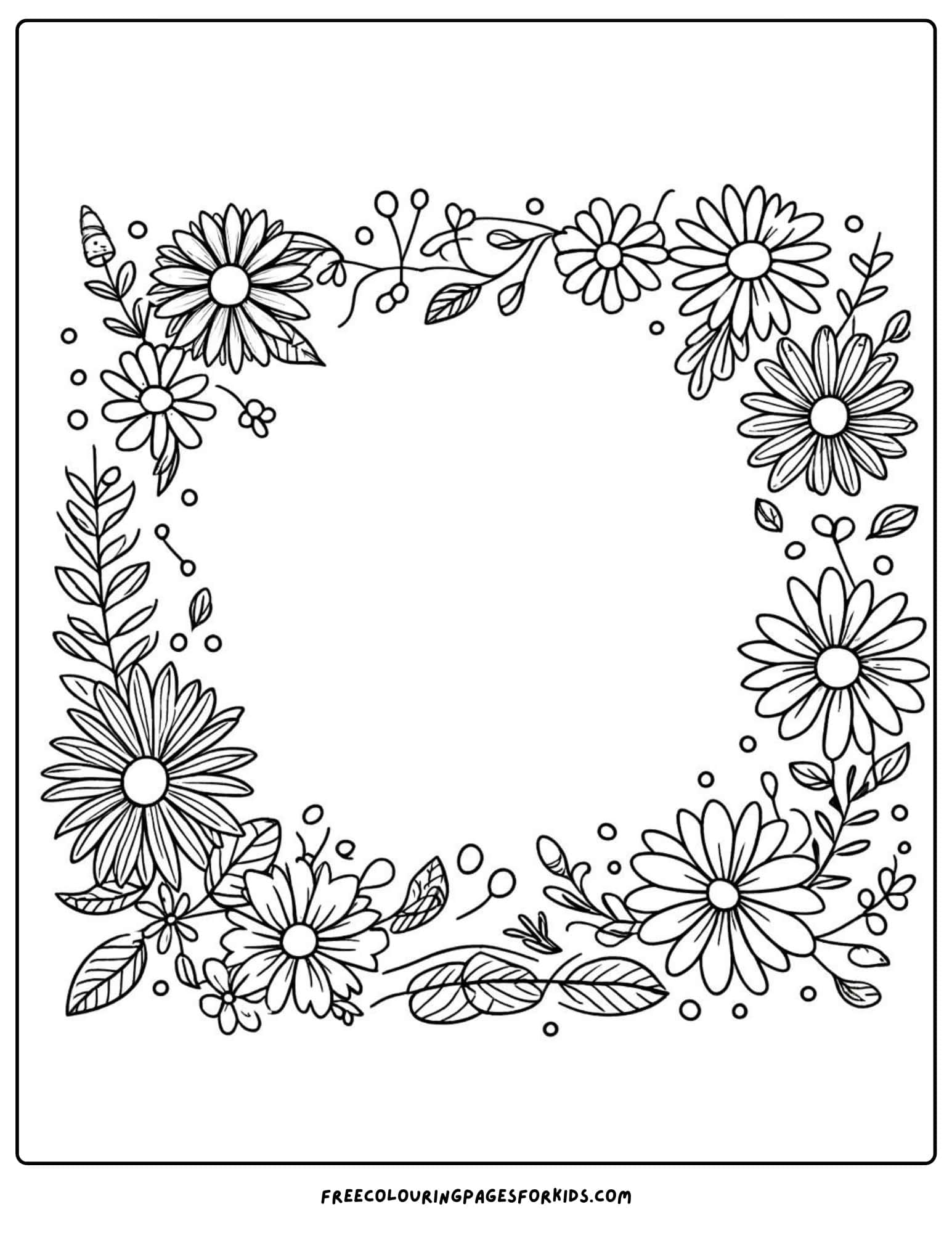 flower border coloring page