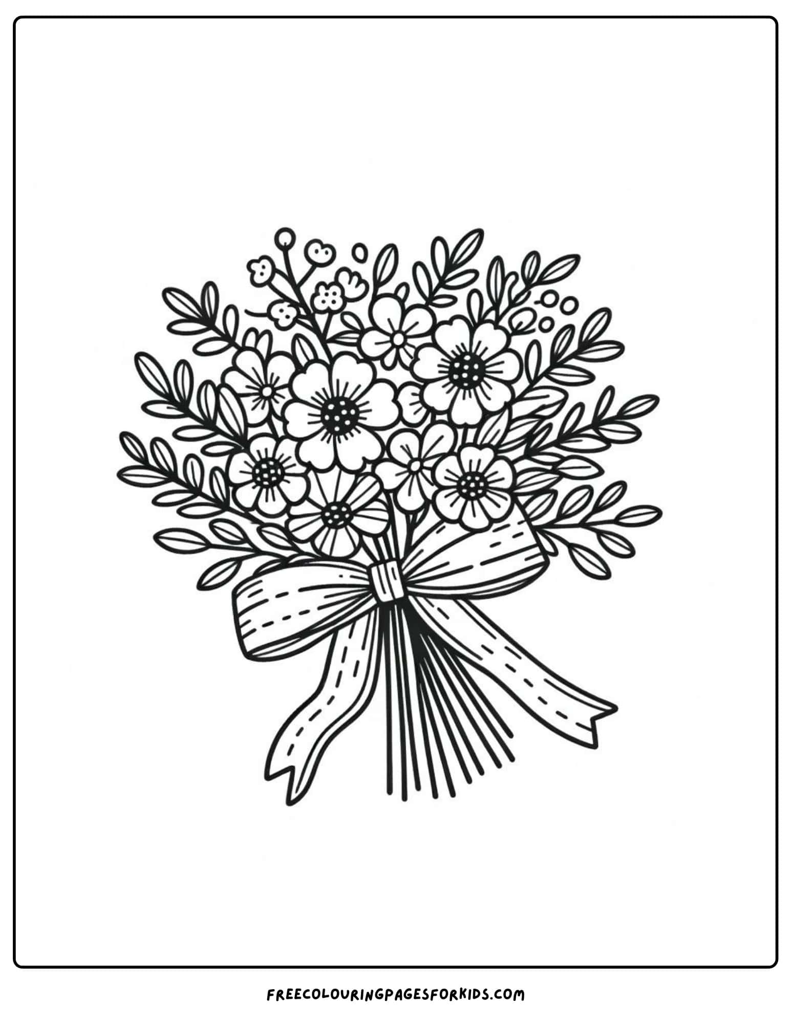 flower bouquet coloring page