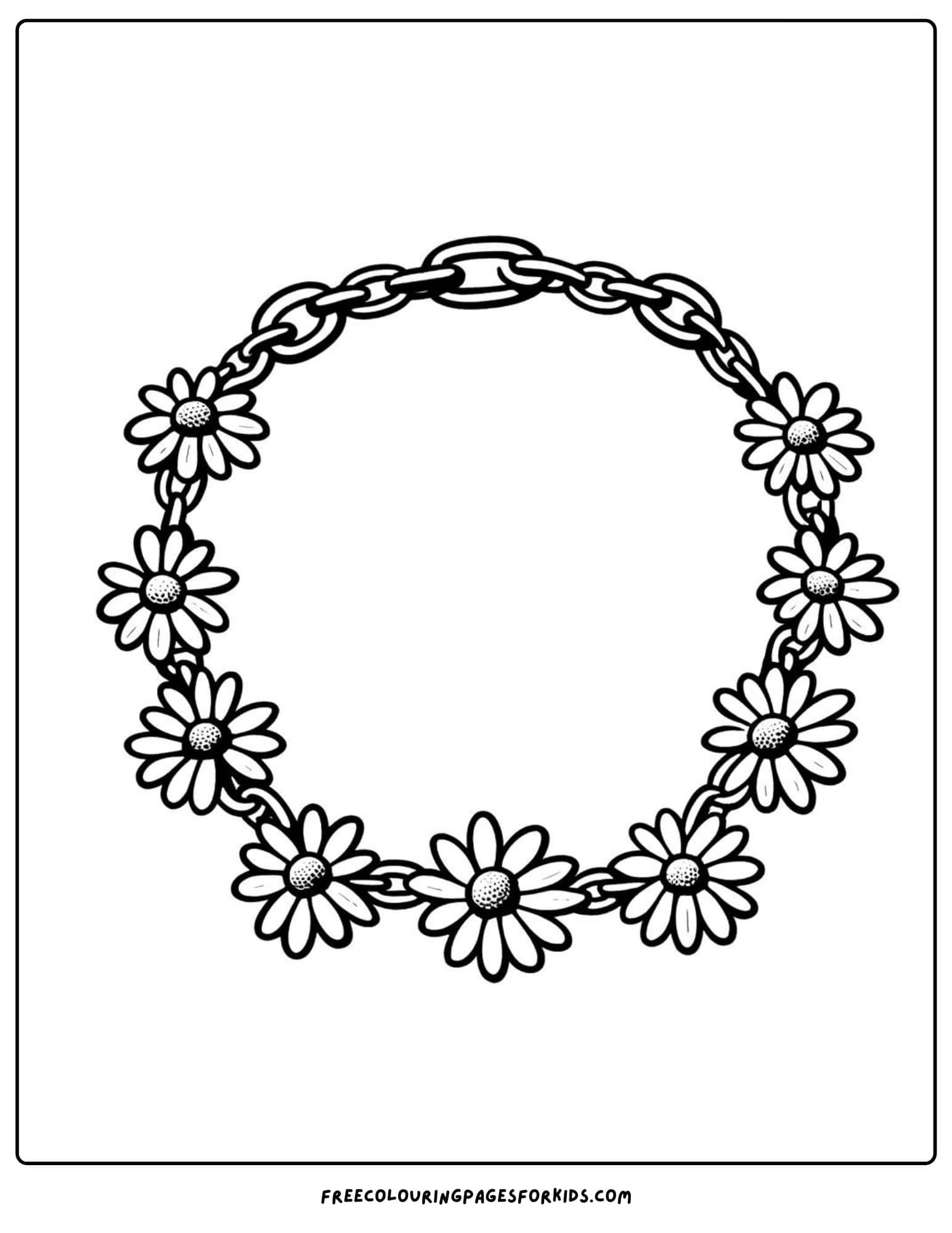 flower daisy chain coloring page