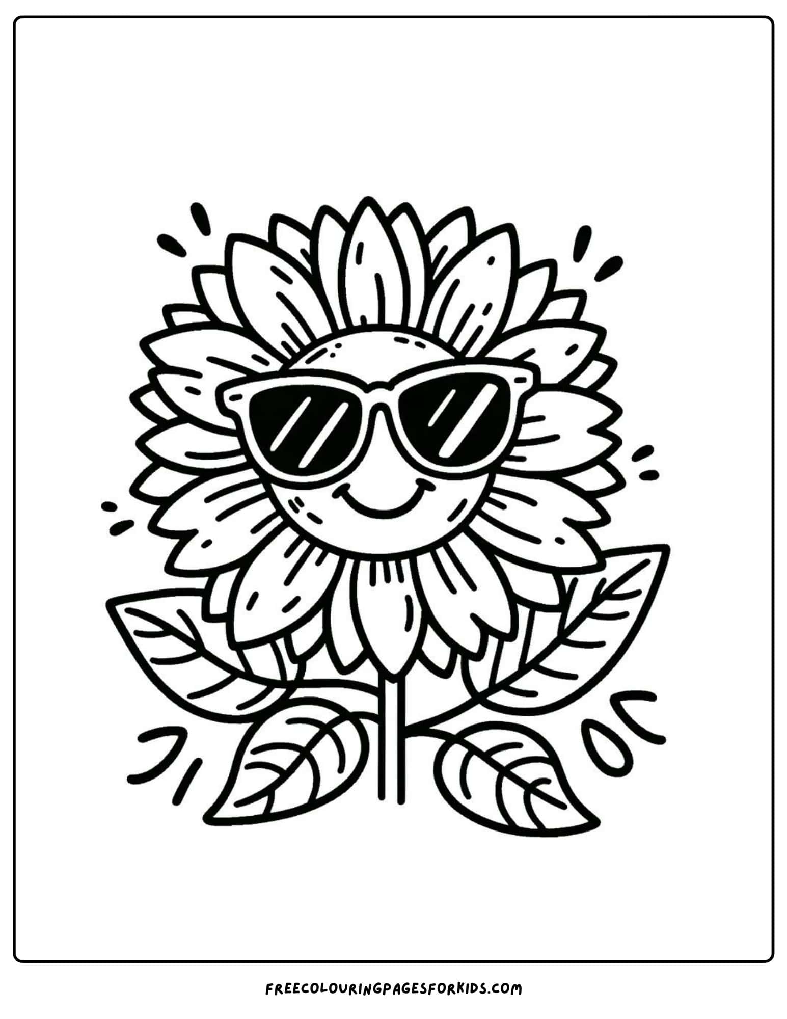 flower happy sunflower coloring page