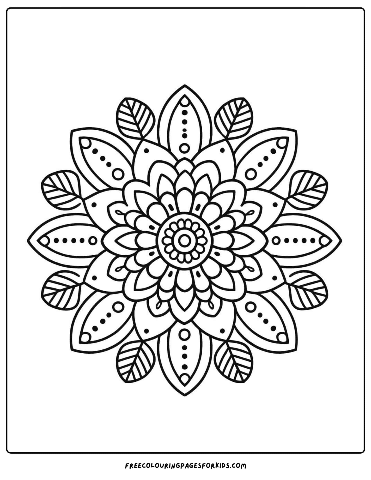 flower mandala coloring page