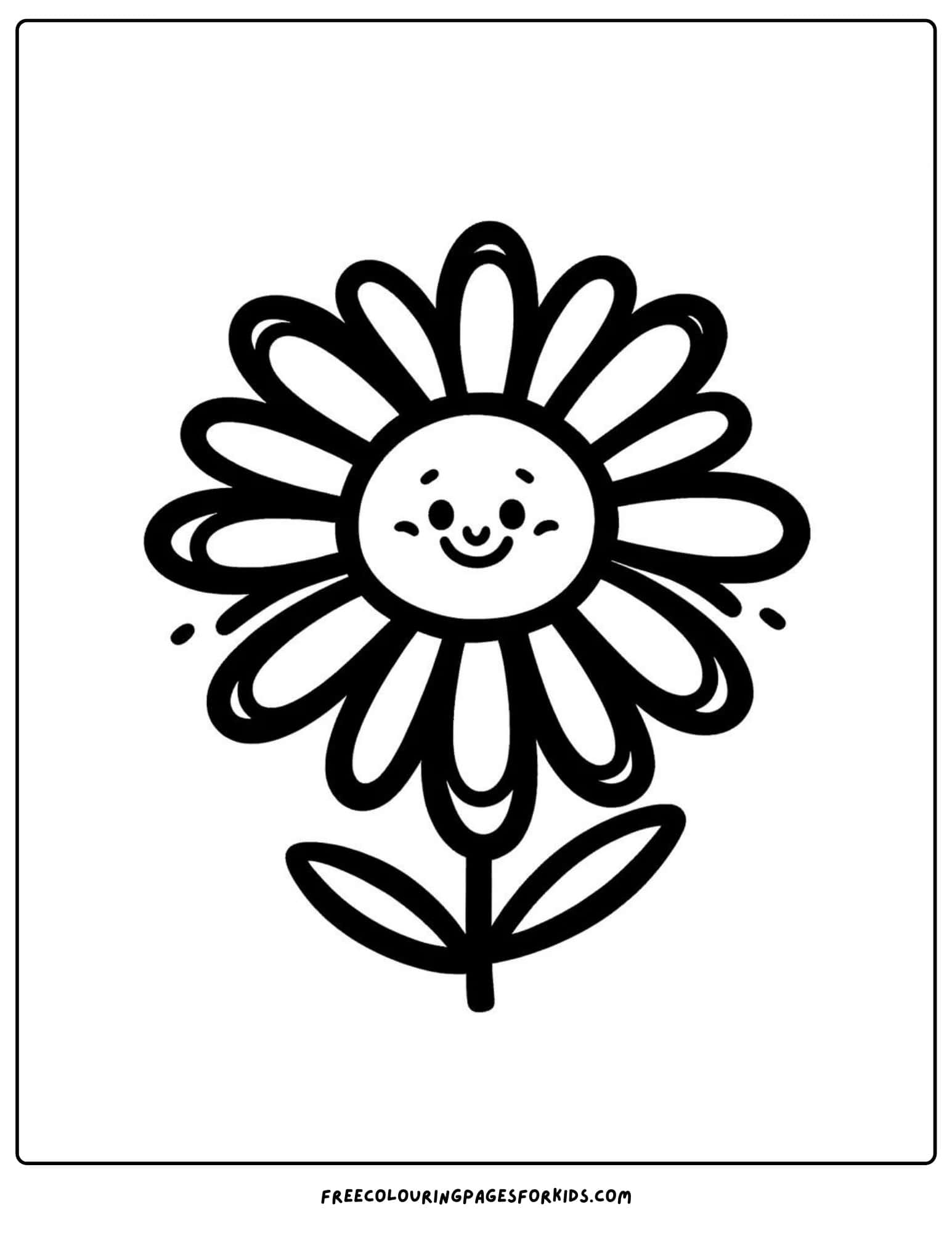 flower single daisy coloring page