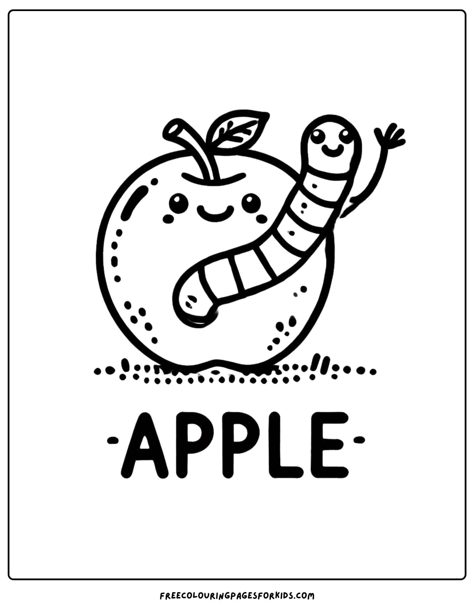 fruit apple coloring page for kids