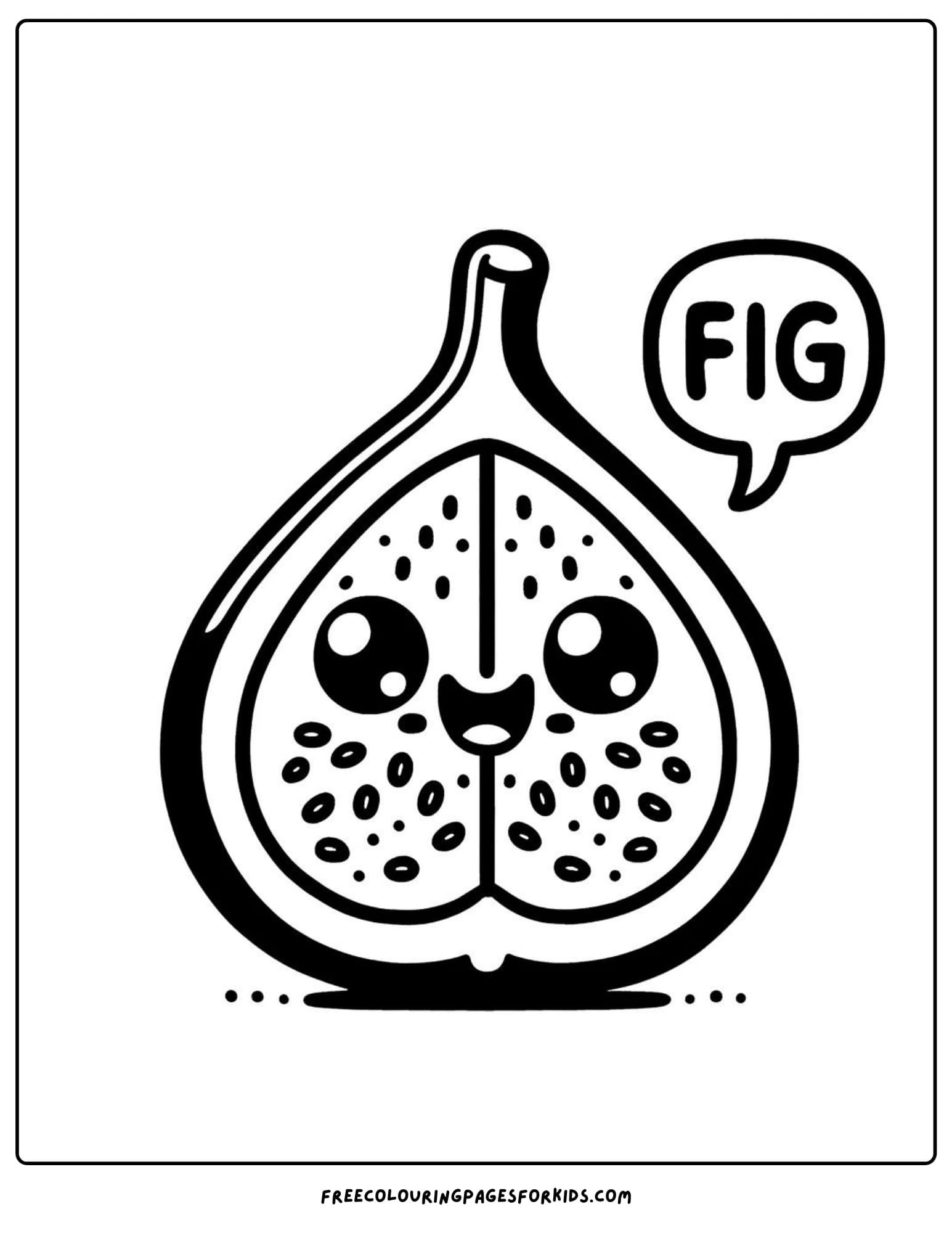 fruit fig coloring page for kids