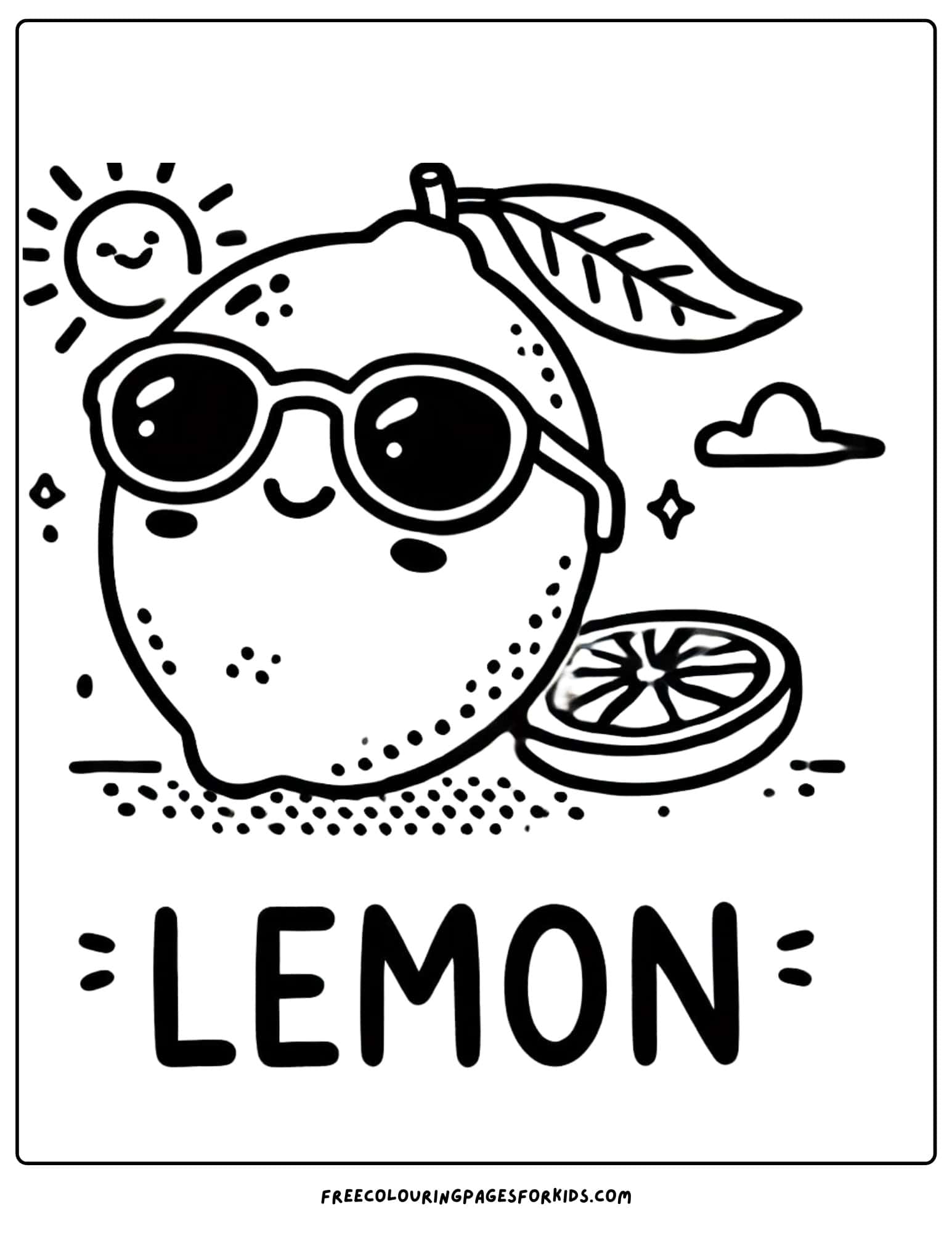 fruit lemon coloring page for kids