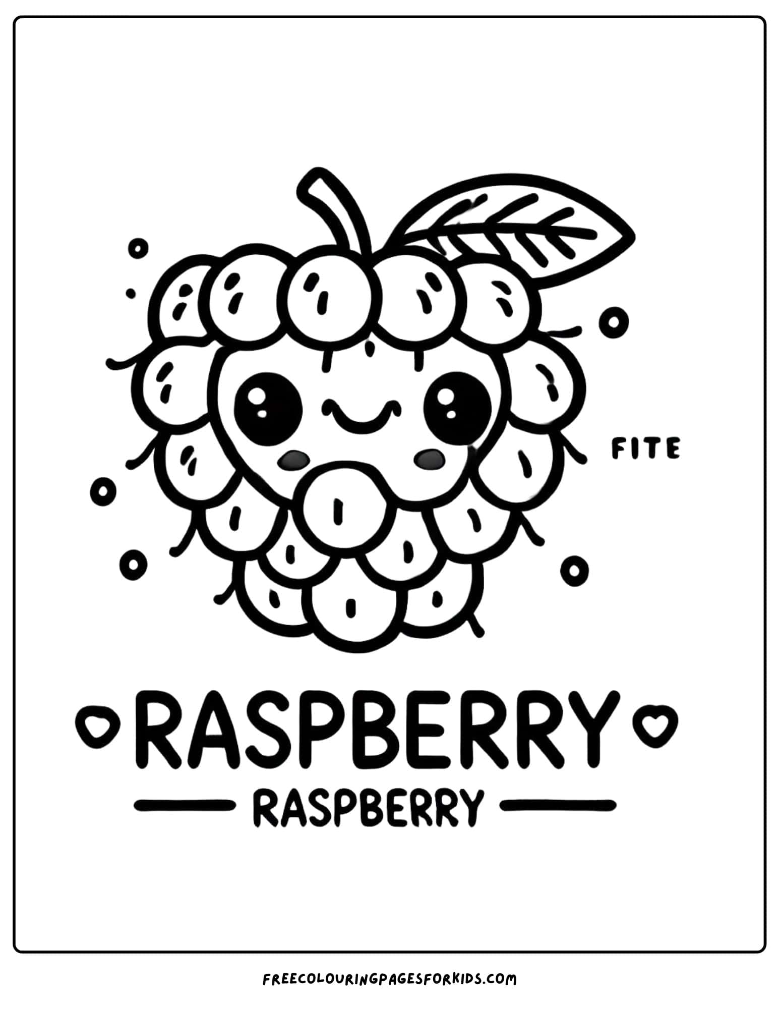 fruit raspberry coloring page for kids