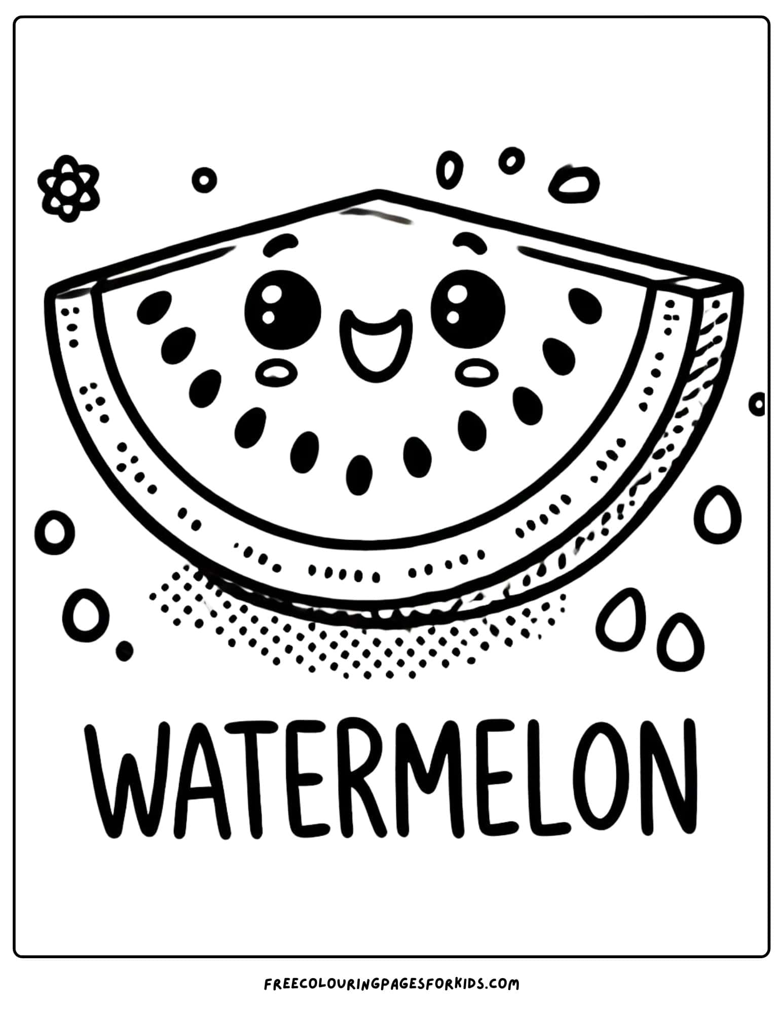 fruit watermelon coloring page for kids