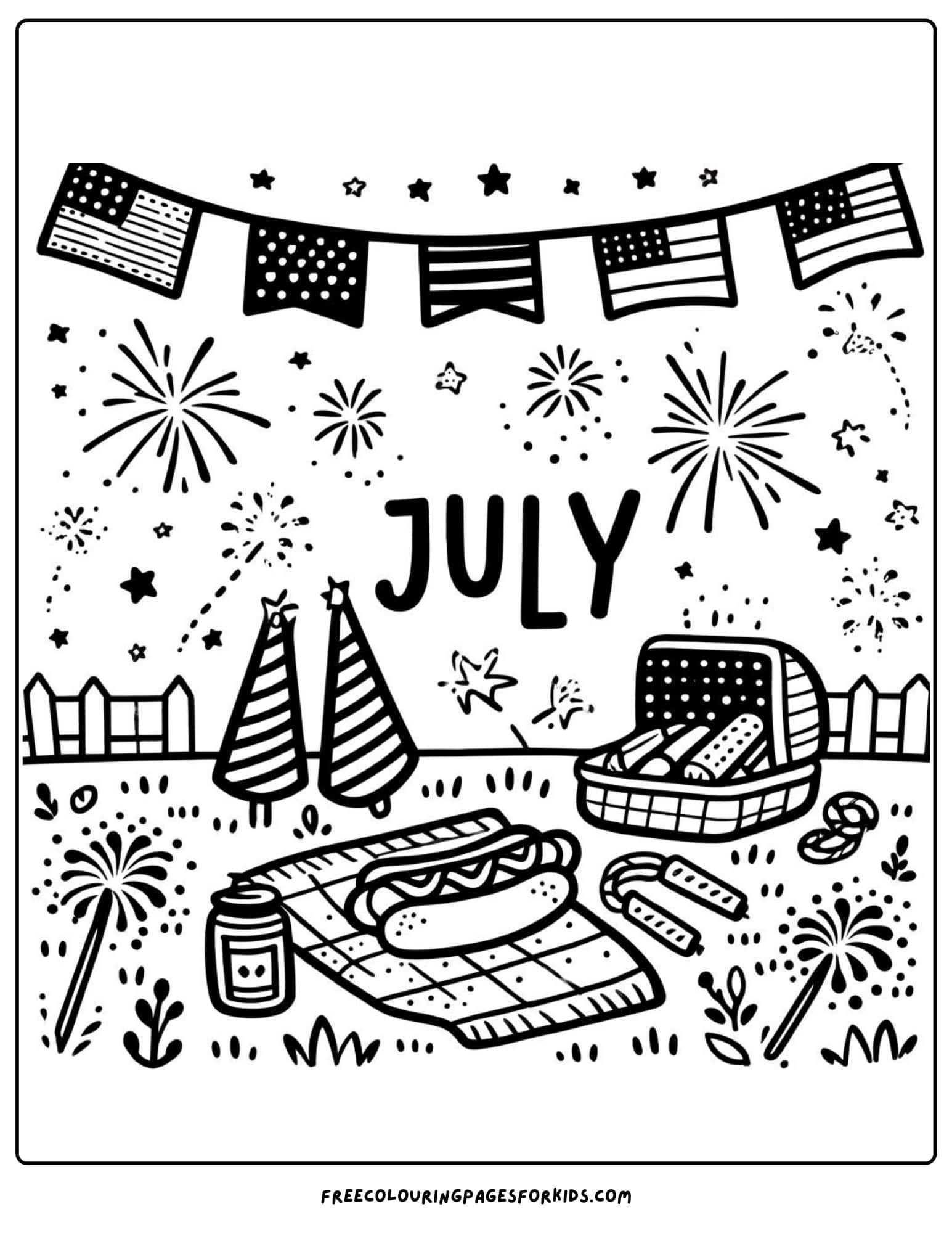 4th of july coloring page