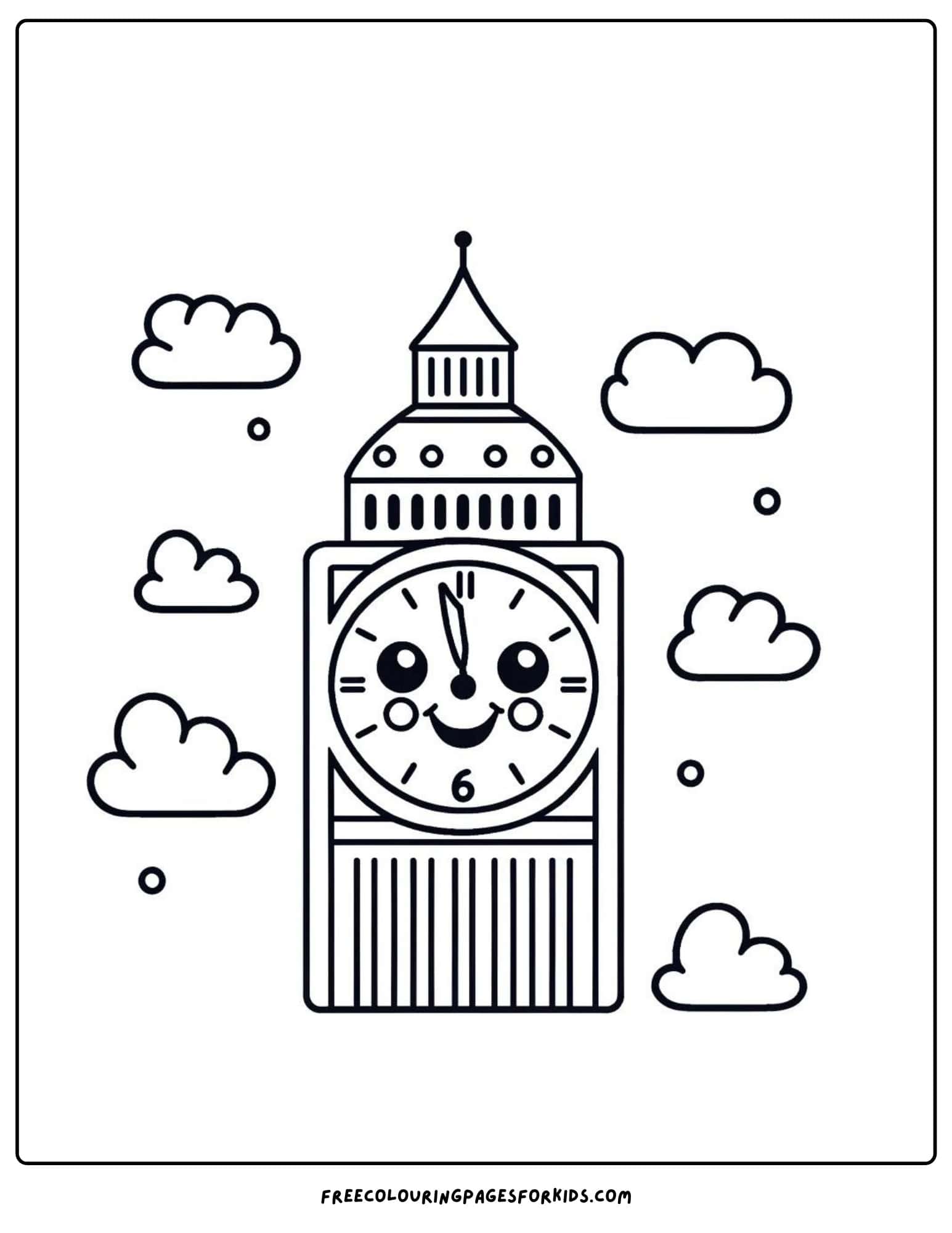 landmarks big ben uk coloring page