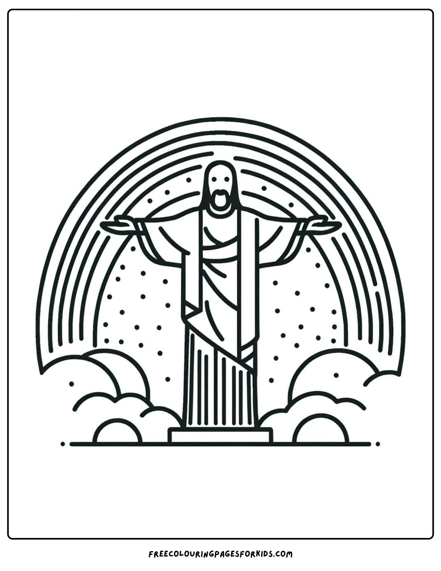 landmarks christ the redeemer brazil coloring page