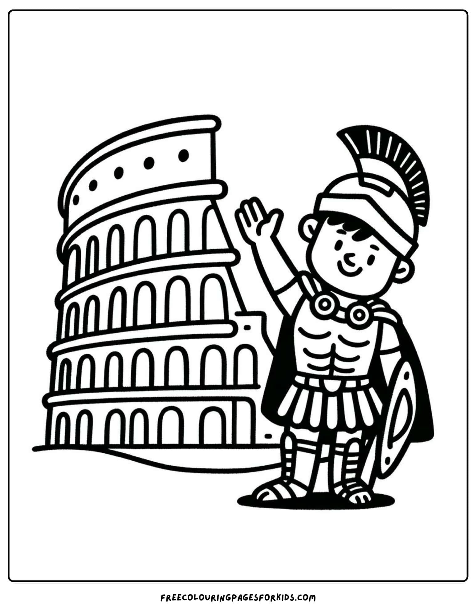 landmarks colosseum italy coloring page