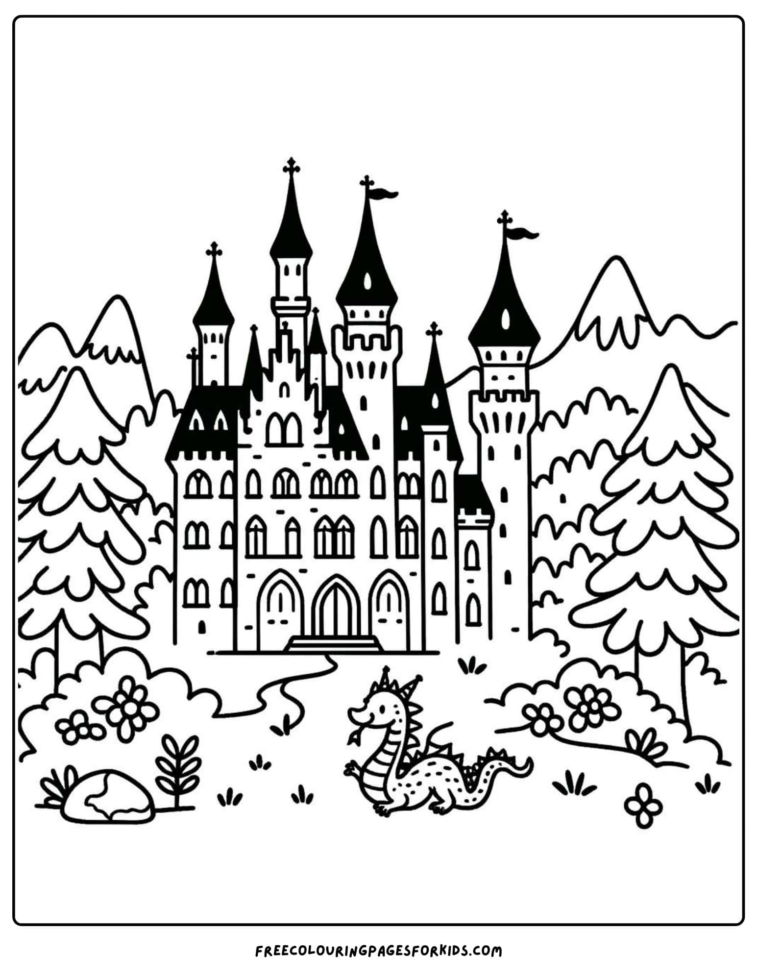 landmarks neuschwanstein castle germany coloring page