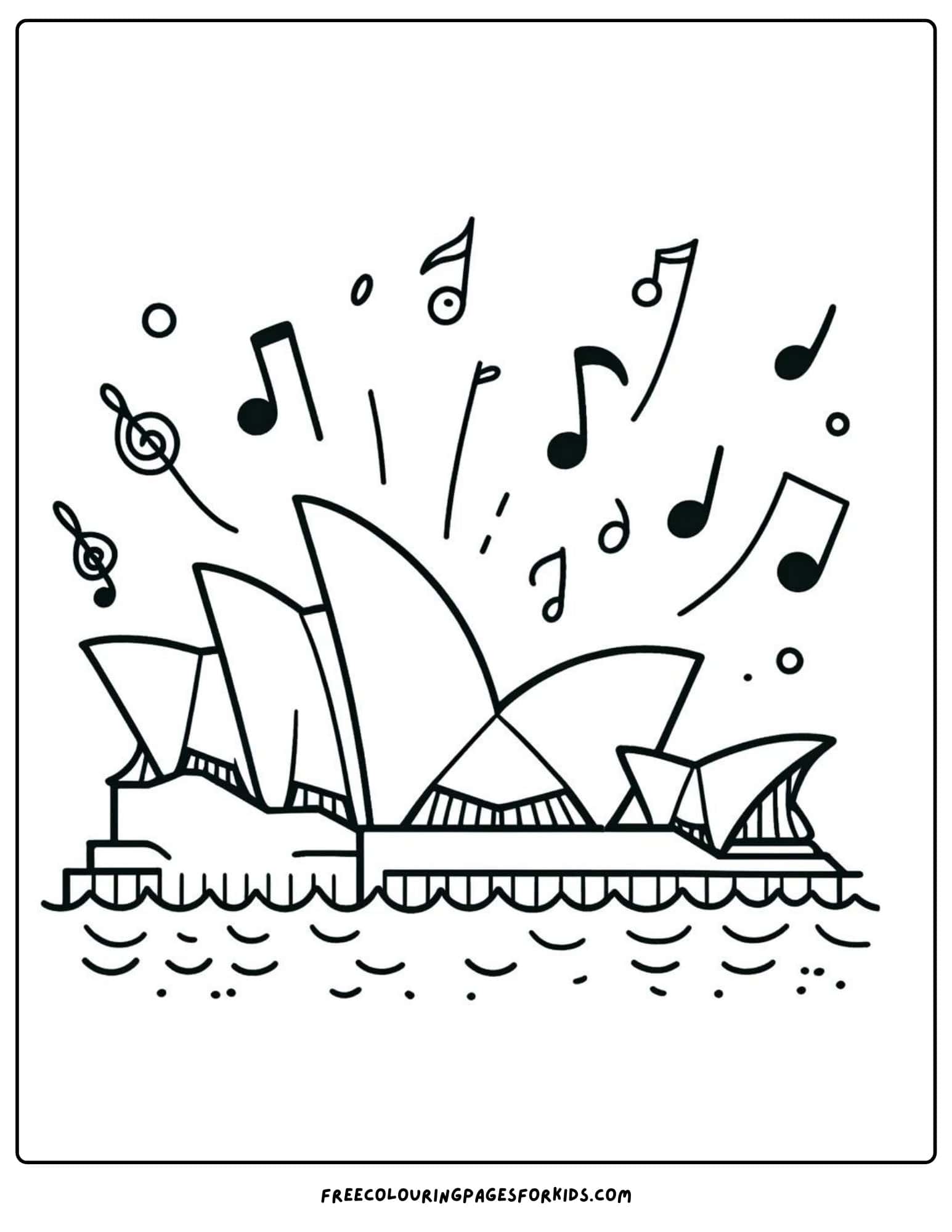 landmarks opera house australia coloring page