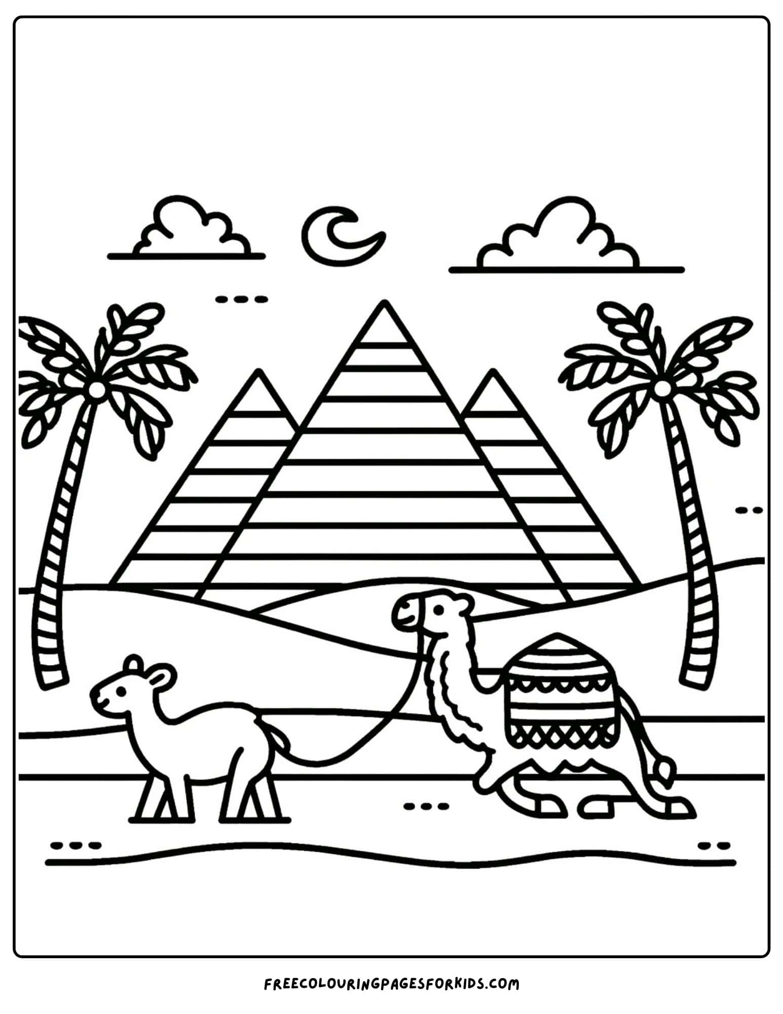 landmarks pyramigs of giza egypt coloring page