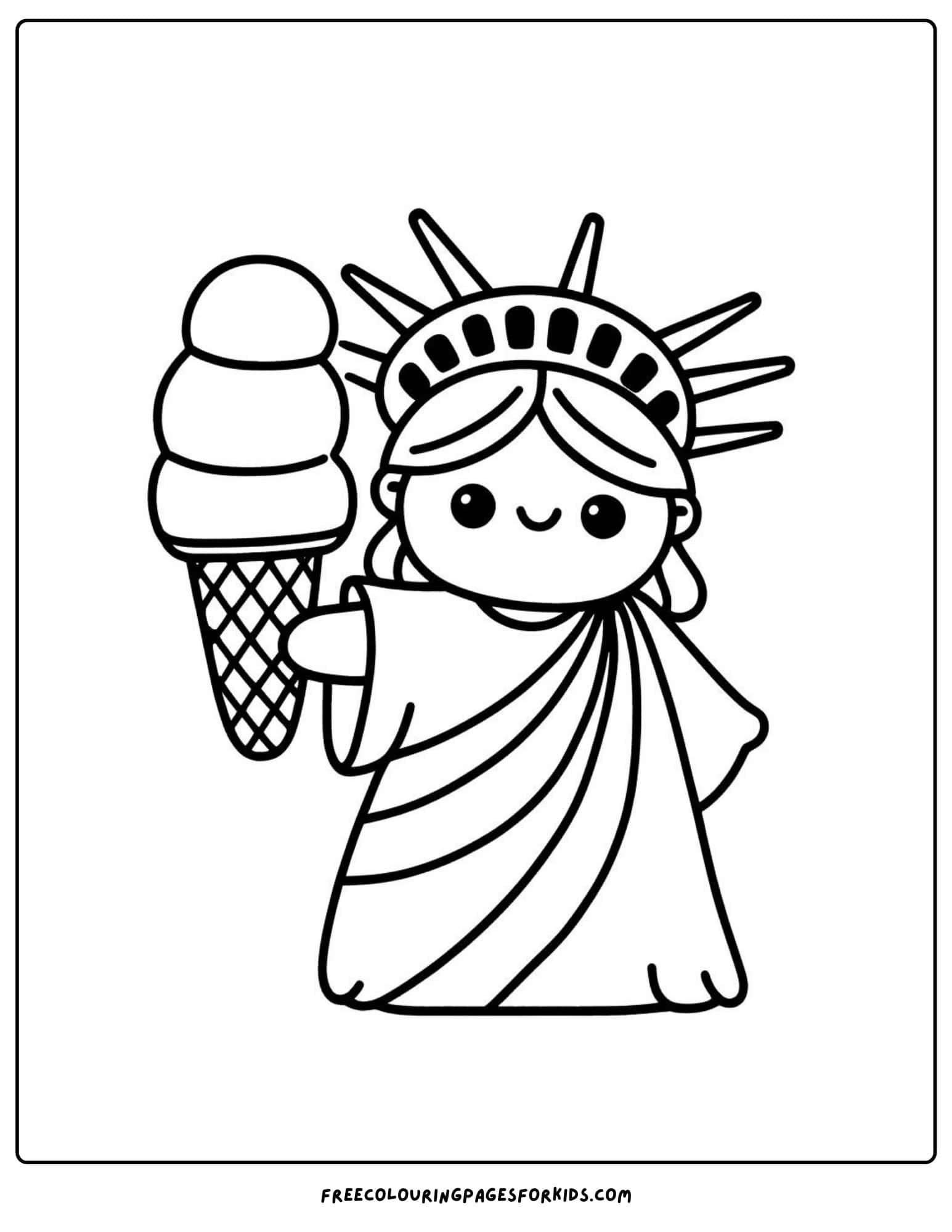 landmarks statue of liberty usa coloring page