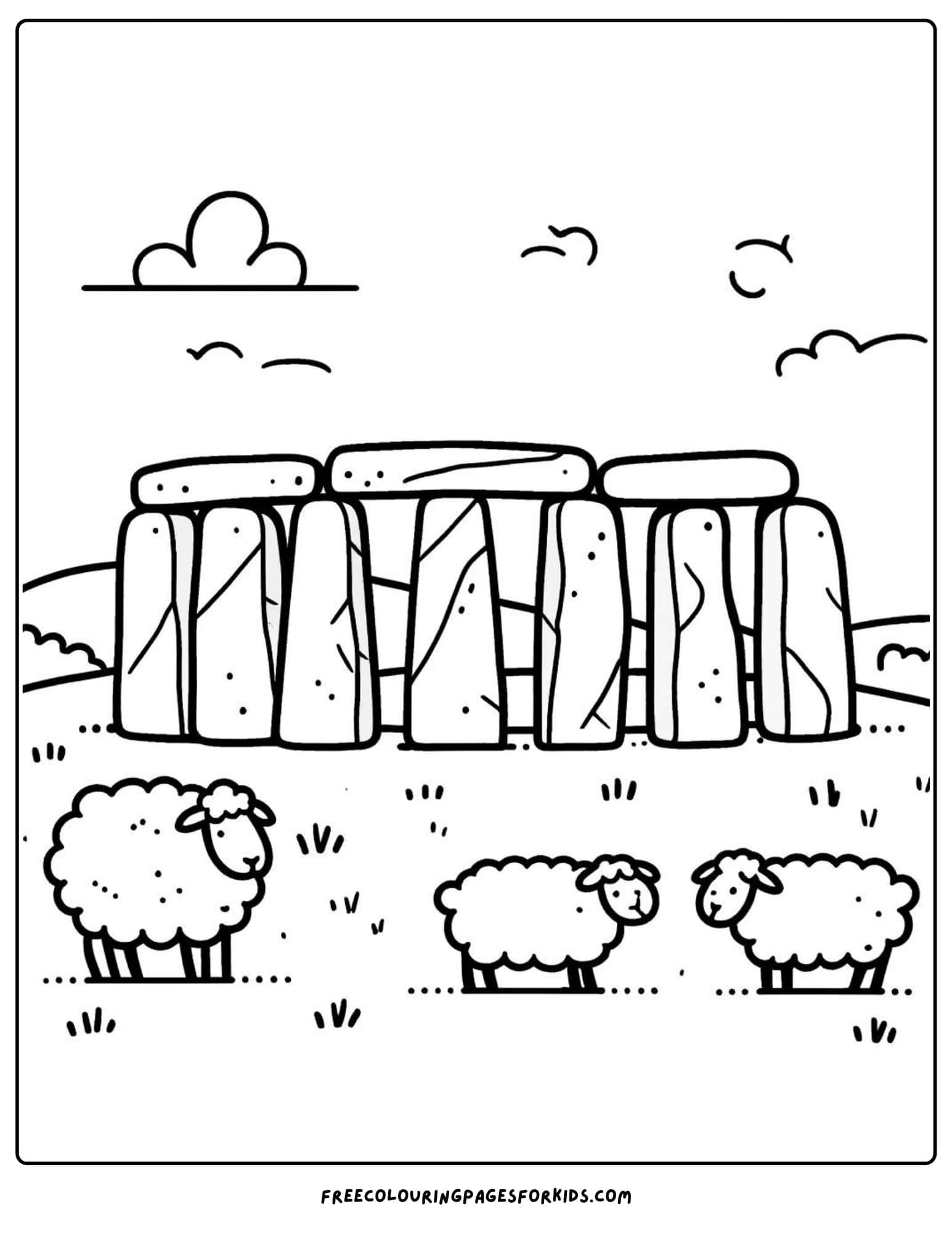 landmarks stonehenge the UK coloring page