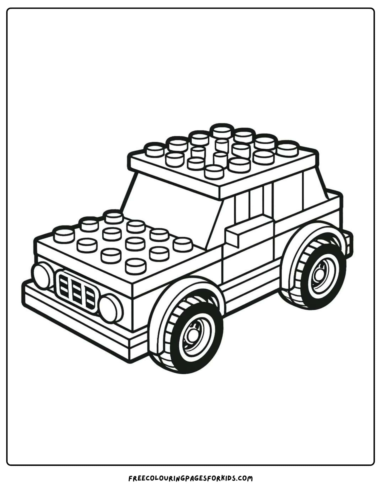 lego block car coloring page