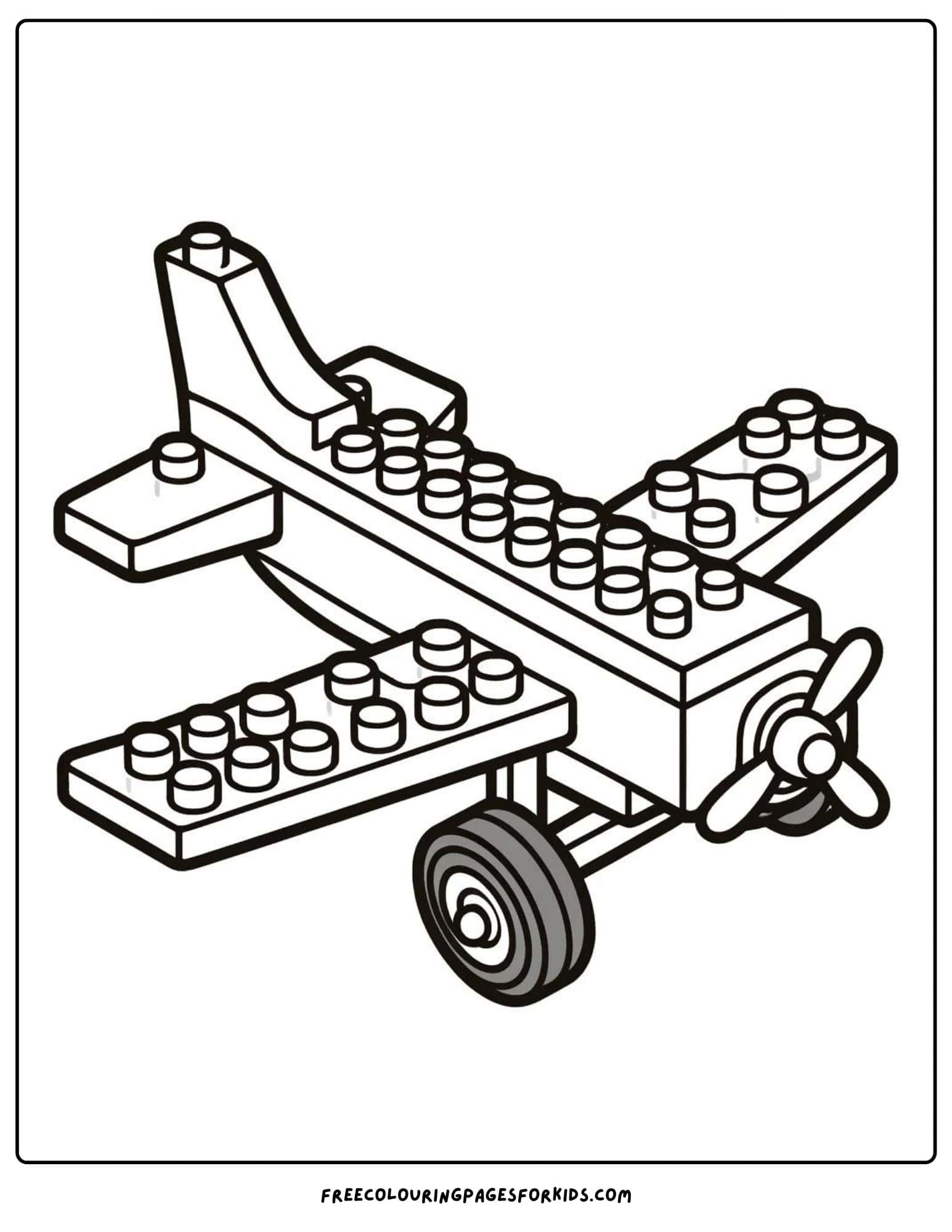 lego block plane coloring page