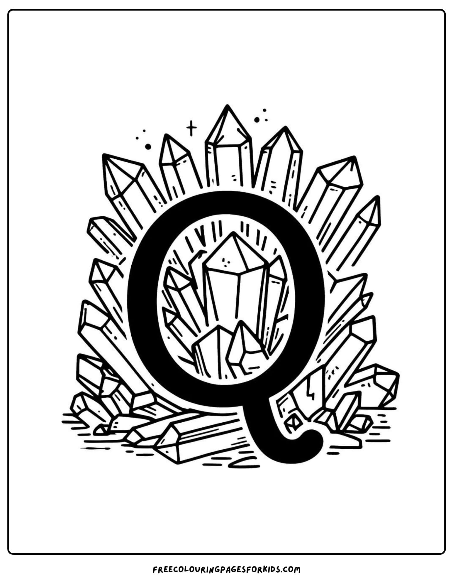 letter q for quartz coloring page