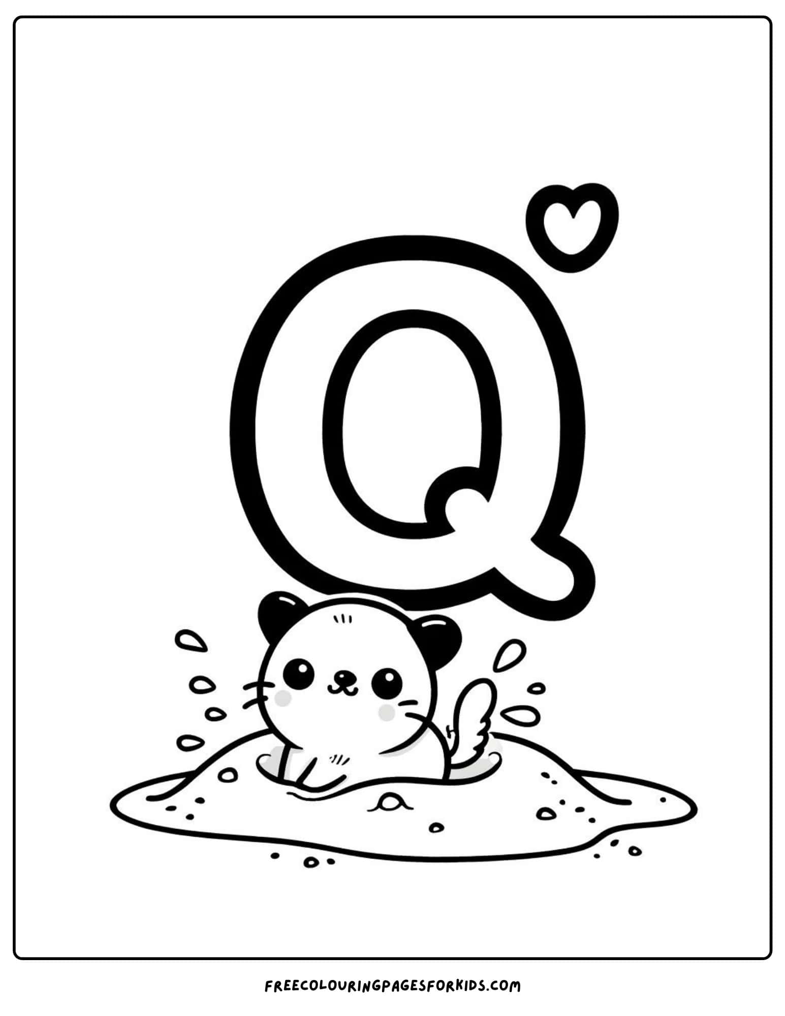 letter q for quicksand coloring page