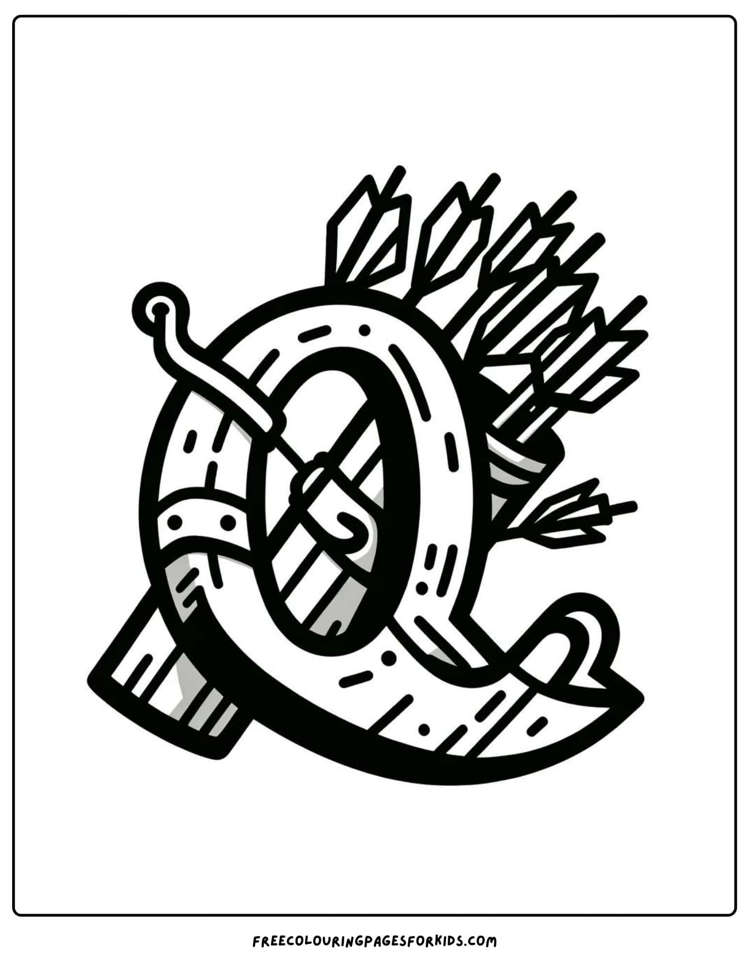 letter q for quiver coloring page