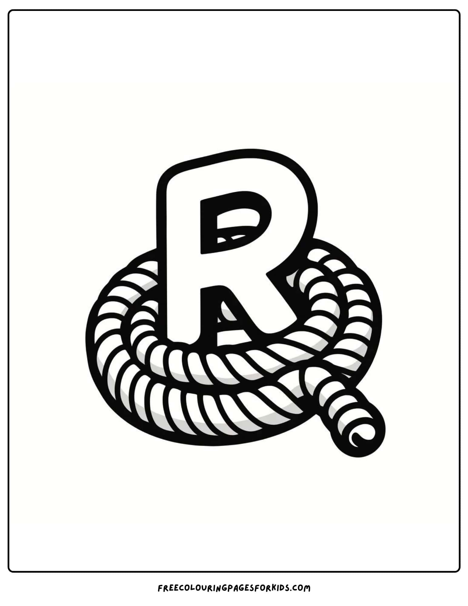 letter R for rope coloring page