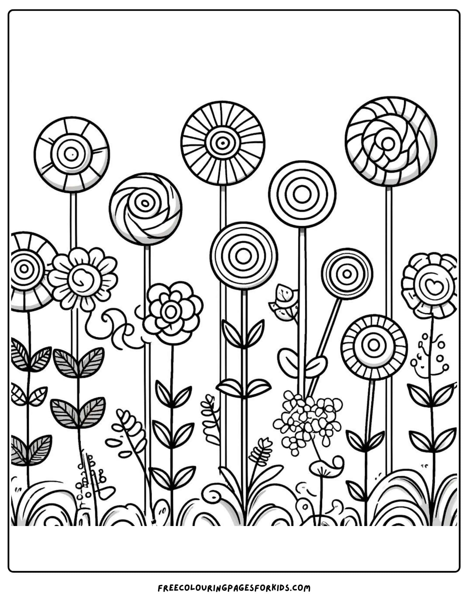 lollipop sucker garden coloring page