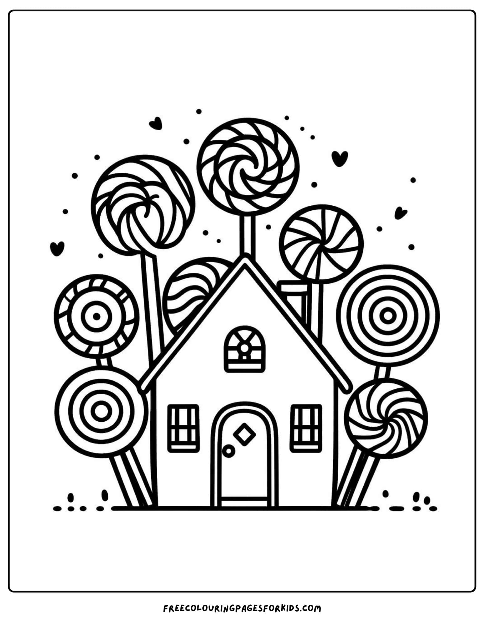 lollipop sucker house coloring page