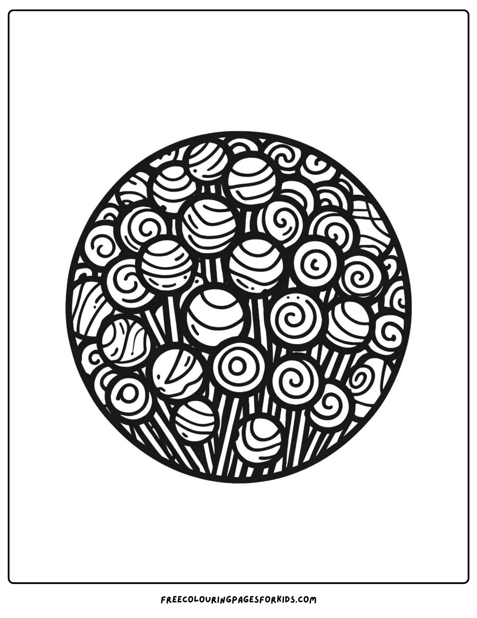 lollipop sucker planet coloring page