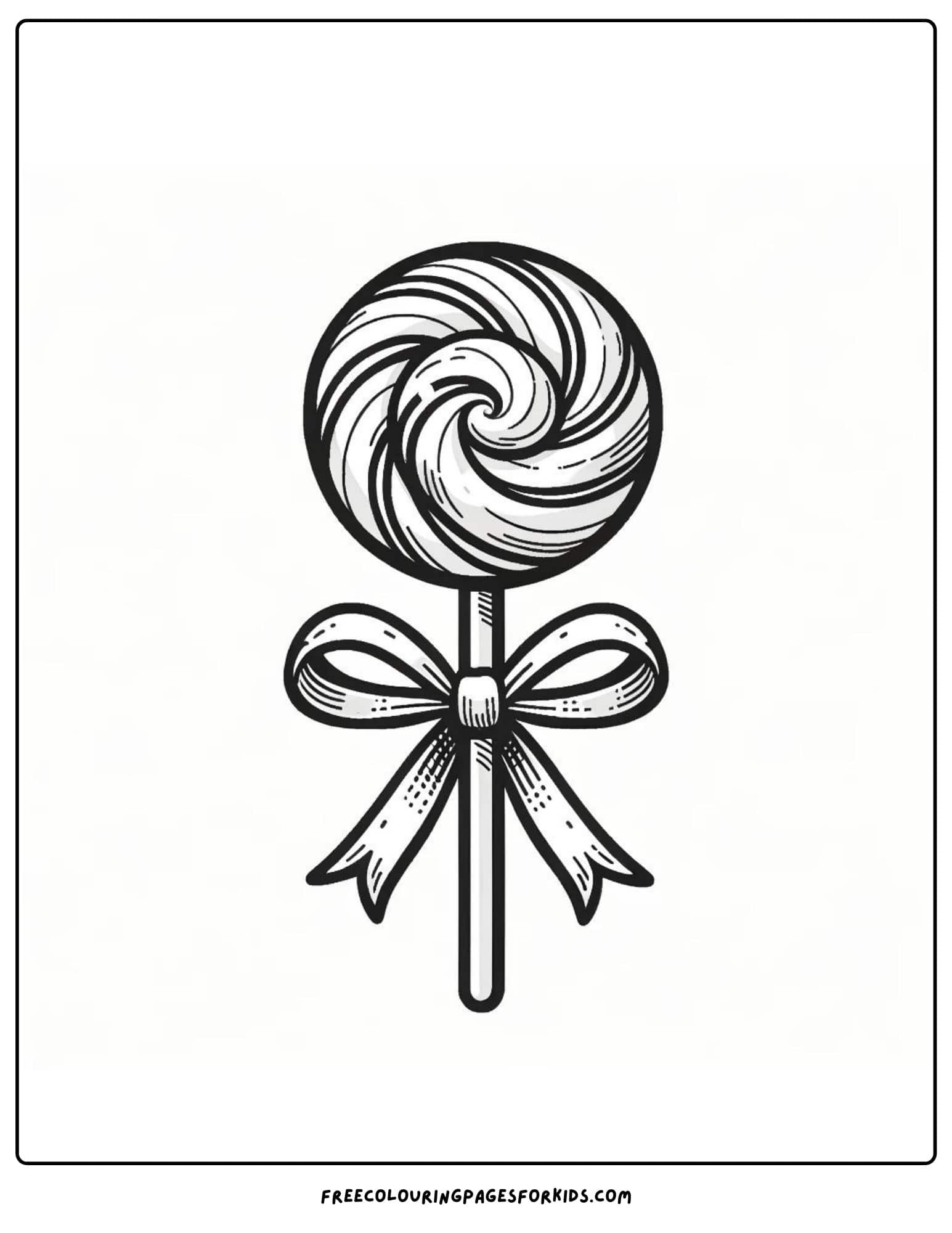 lollipop sucker with a bow coloring page