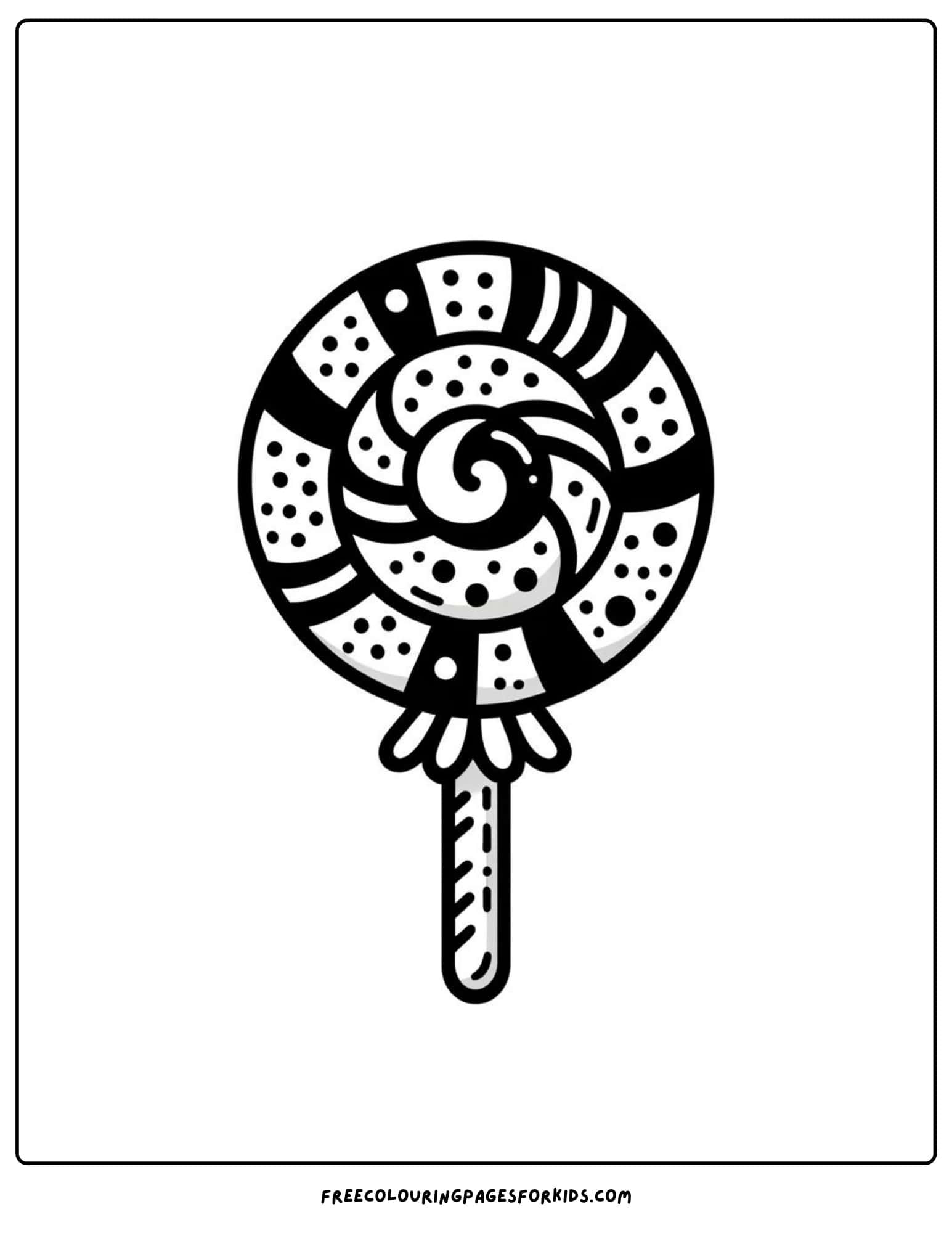 lollipop sucker with patterns coloring page