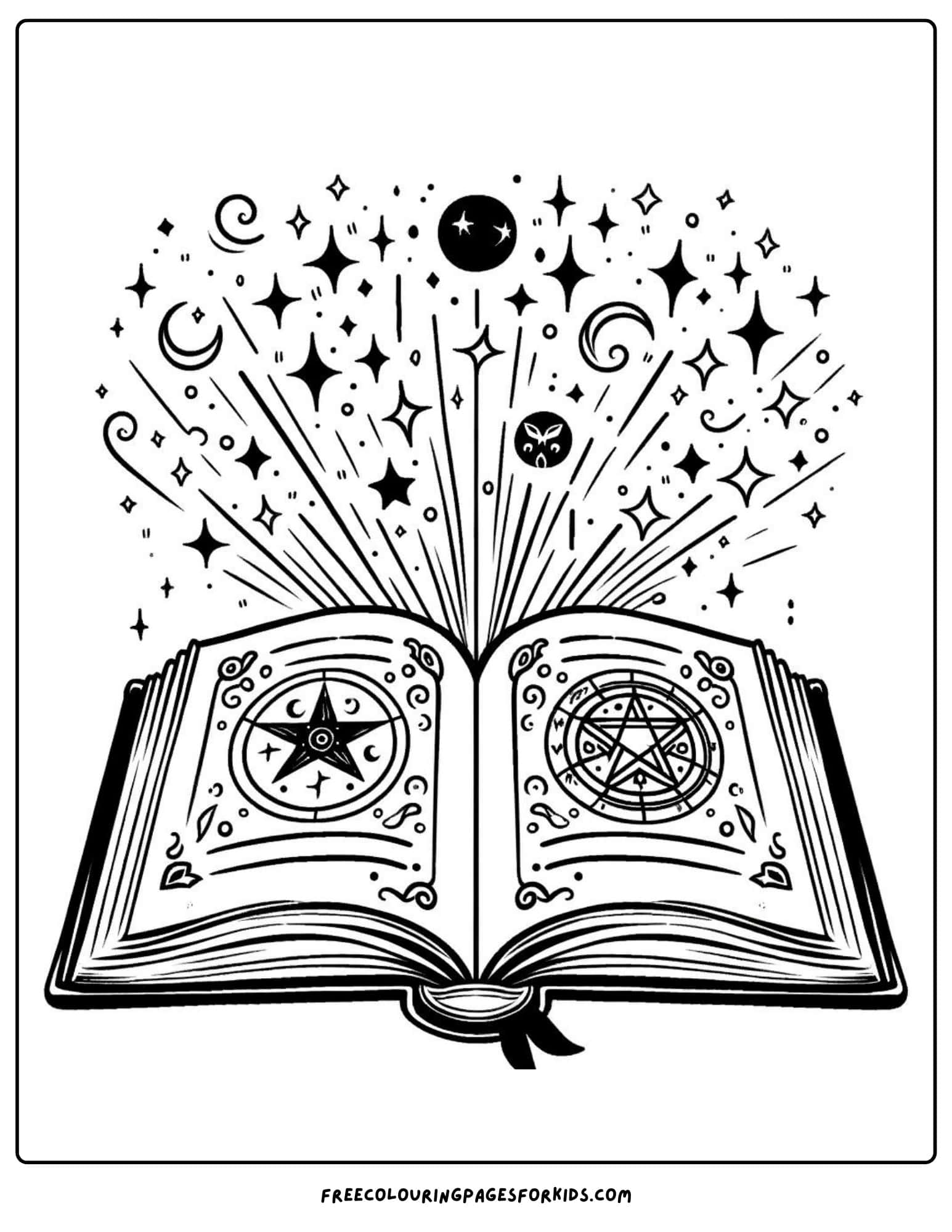 magic book coloring page