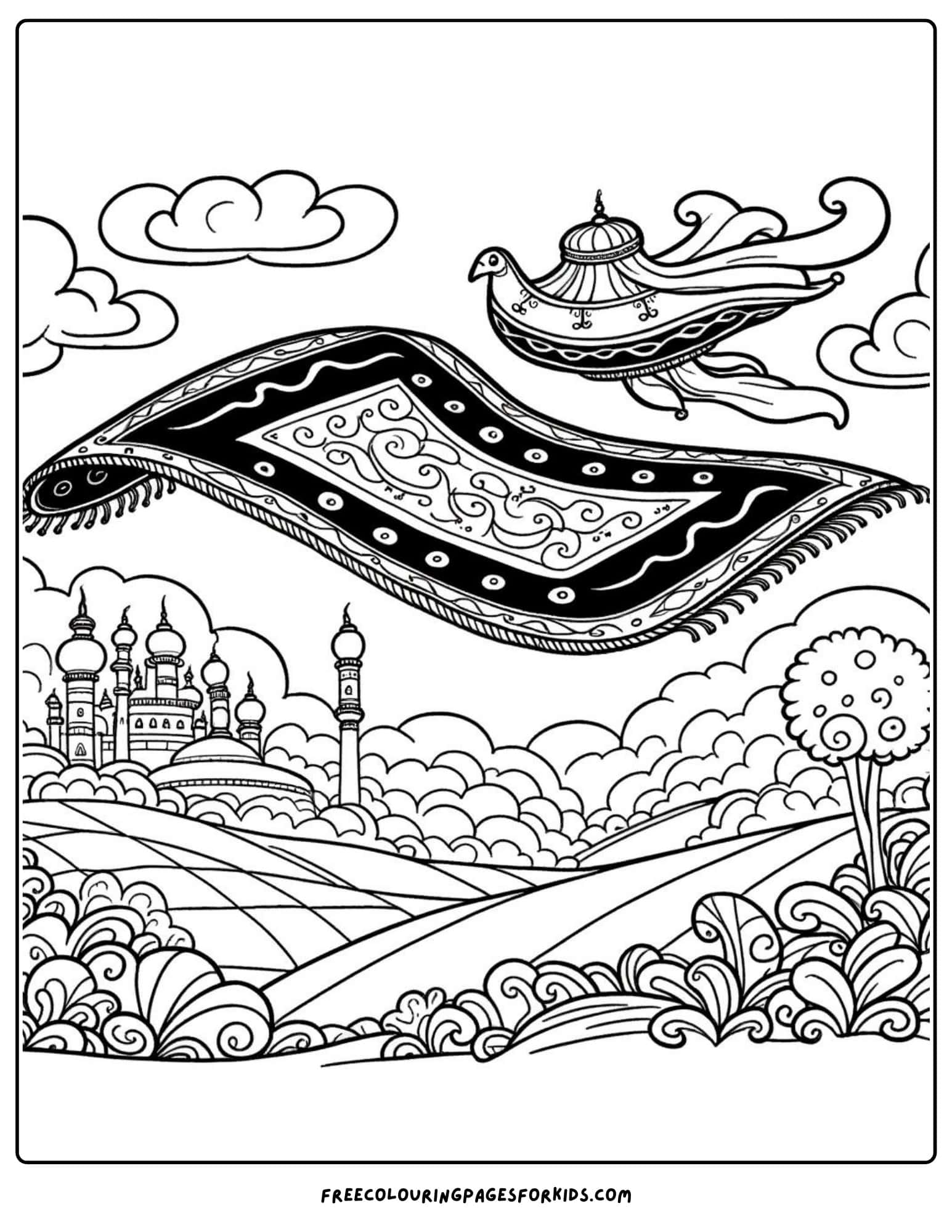 magic carpet coloring page