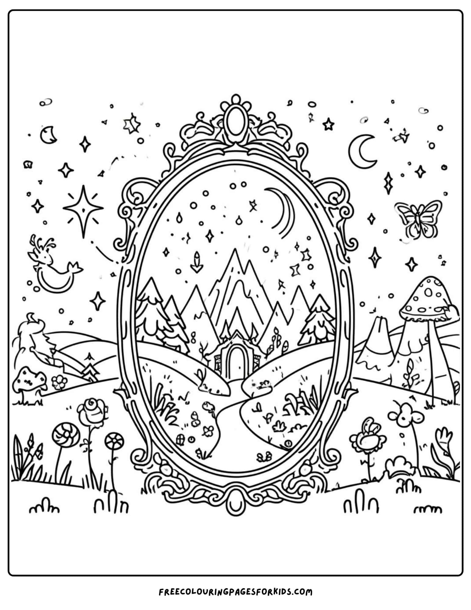 magic mirror coloring page